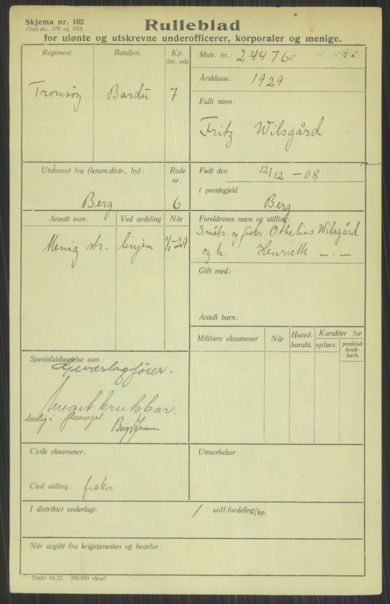 Forsvaret, Troms infanteriregiment nr. 16, AV/RA-RAFA-3146/P/Pa/L0013/0004: Rulleblad / Rulleblad for regimentets menige mannskaper, årsklasse 1929, 1929, p. 1289