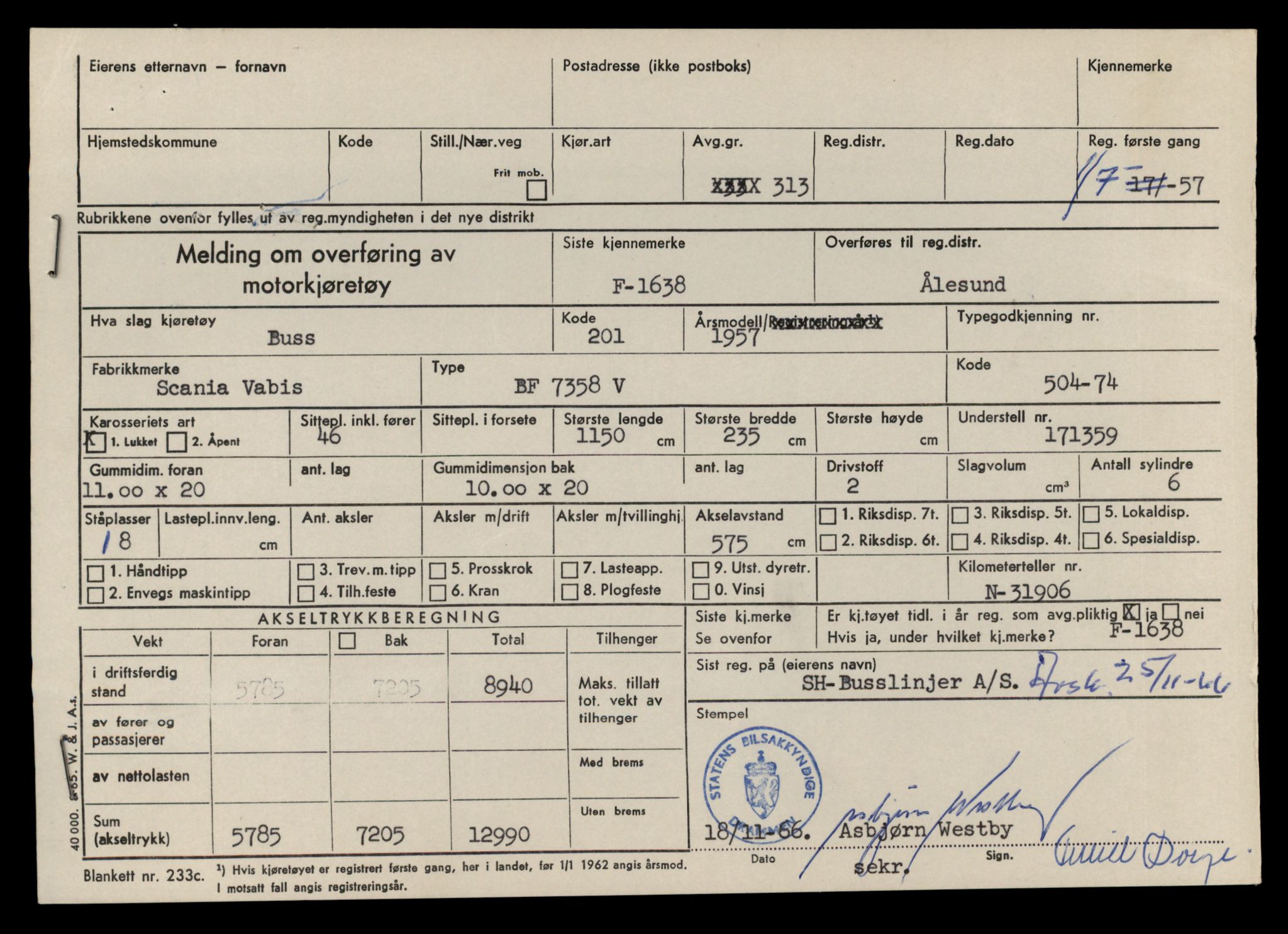 Møre og Romsdal vegkontor - Ålesund trafikkstasjon, SAT/A-4099/F/Fe/L0013: Registreringskort for kjøretøy T 1451 - T 1564, 1927-1998, p. 375