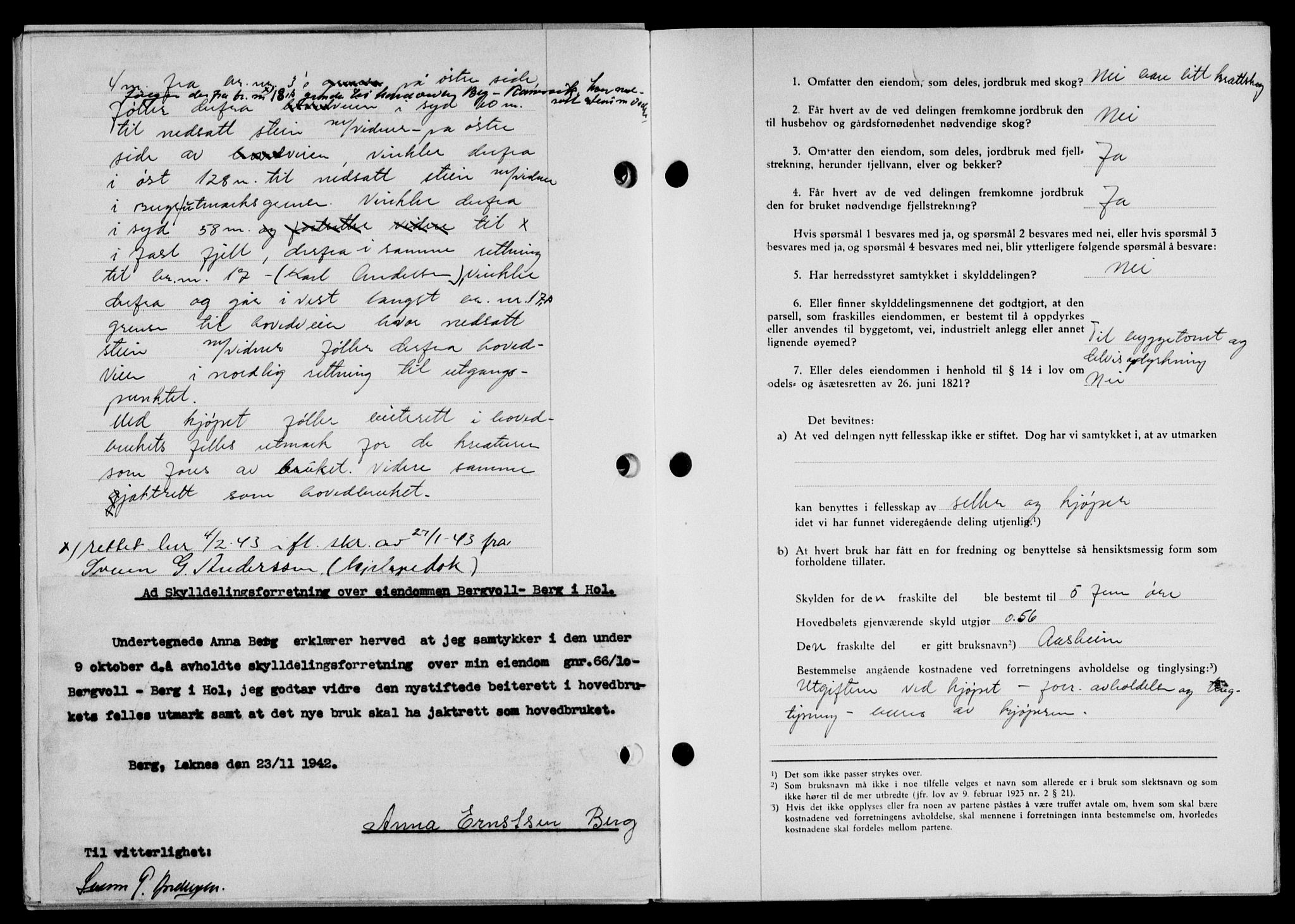 Lofoten sorenskriveri, SAT/A-0017/1/2/2C/L0010a: Mortgage book no. 10a, 1942-1943, Diary no: : 1968/1942