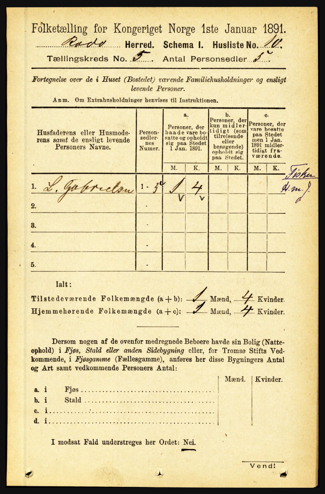 RA, 1891 census for 1836 Rødøy, 1891, p. 2356