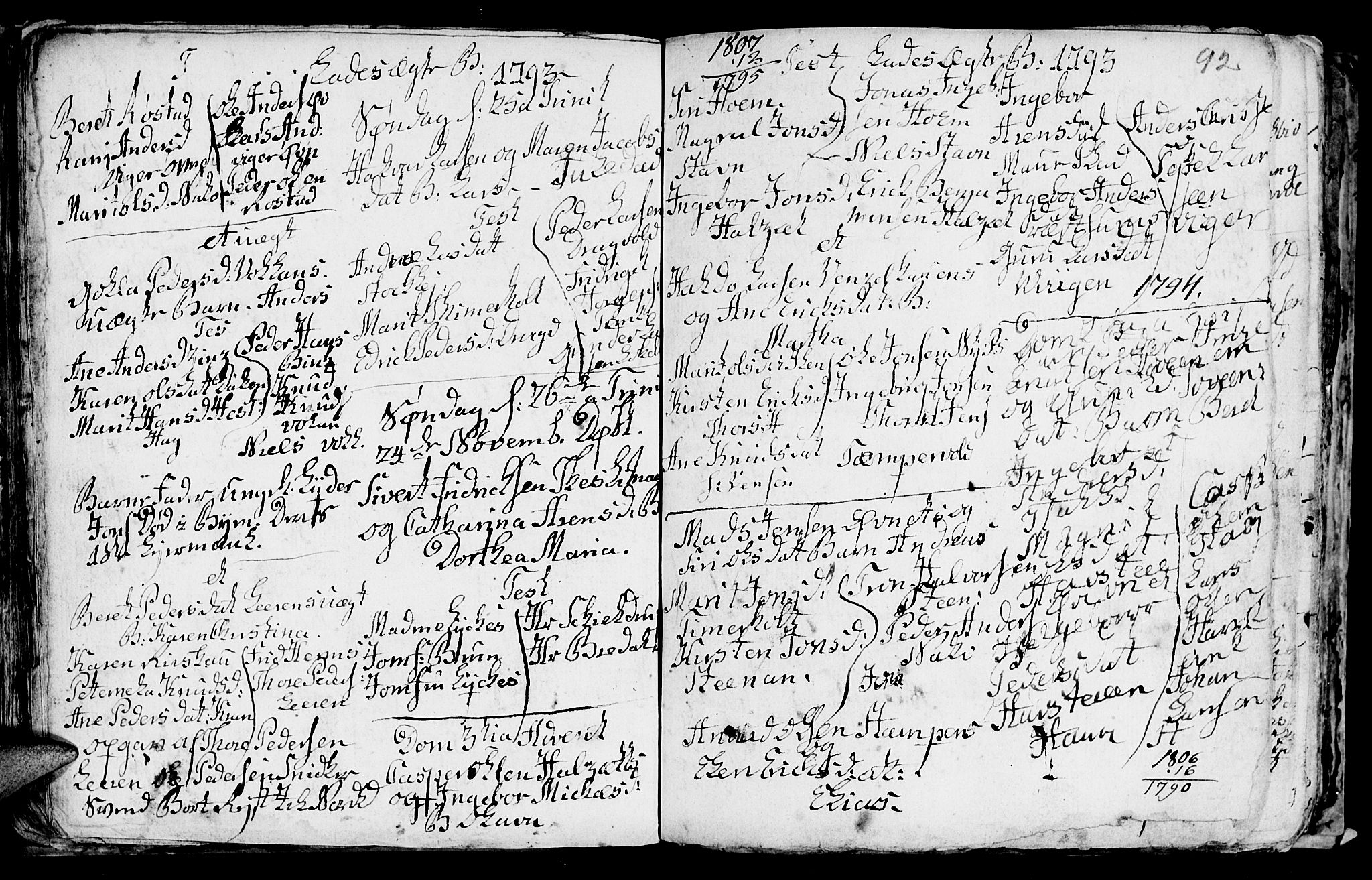 Ministerialprotokoller, klokkerbøker og fødselsregistre - Sør-Trøndelag, SAT/A-1456/606/L0305: Parish register (copy) no. 606C01, 1757-1819, p. 92