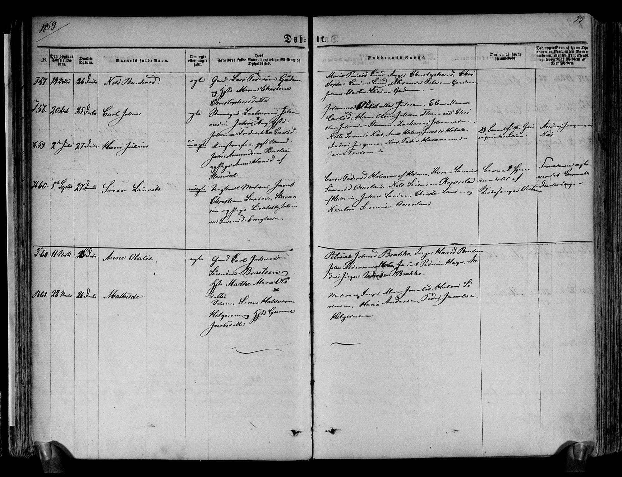 Brunlanes kirkebøker, AV/SAKO-A-342/F/Fa/L0005: Parish register (official) no. I 5, 1862-1877, p. 99