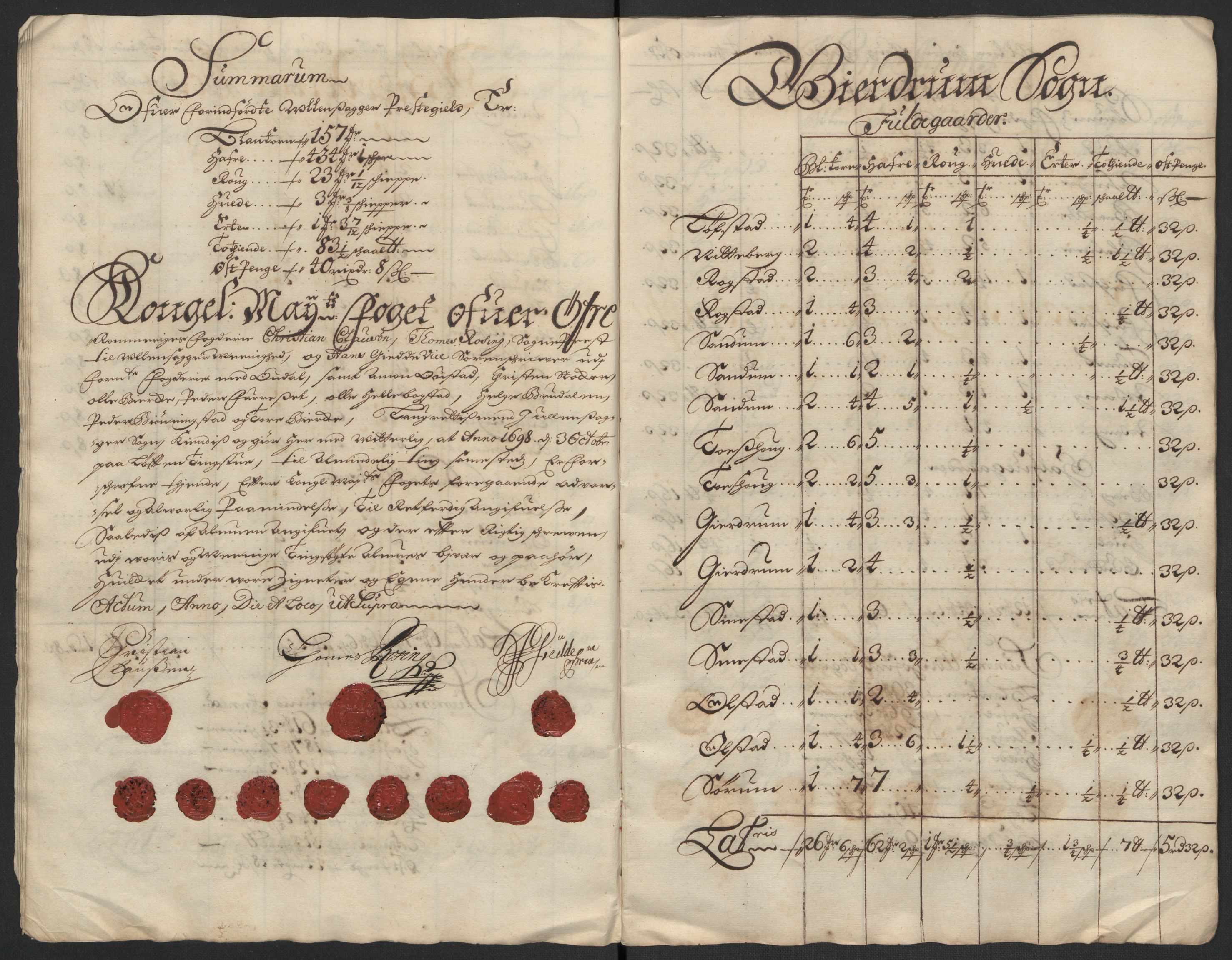 Rentekammeret inntil 1814, Reviderte regnskaper, Fogderegnskap, AV/RA-EA-4092/R12/L0710: Fogderegnskap Øvre Romerike, 1698, p. 34