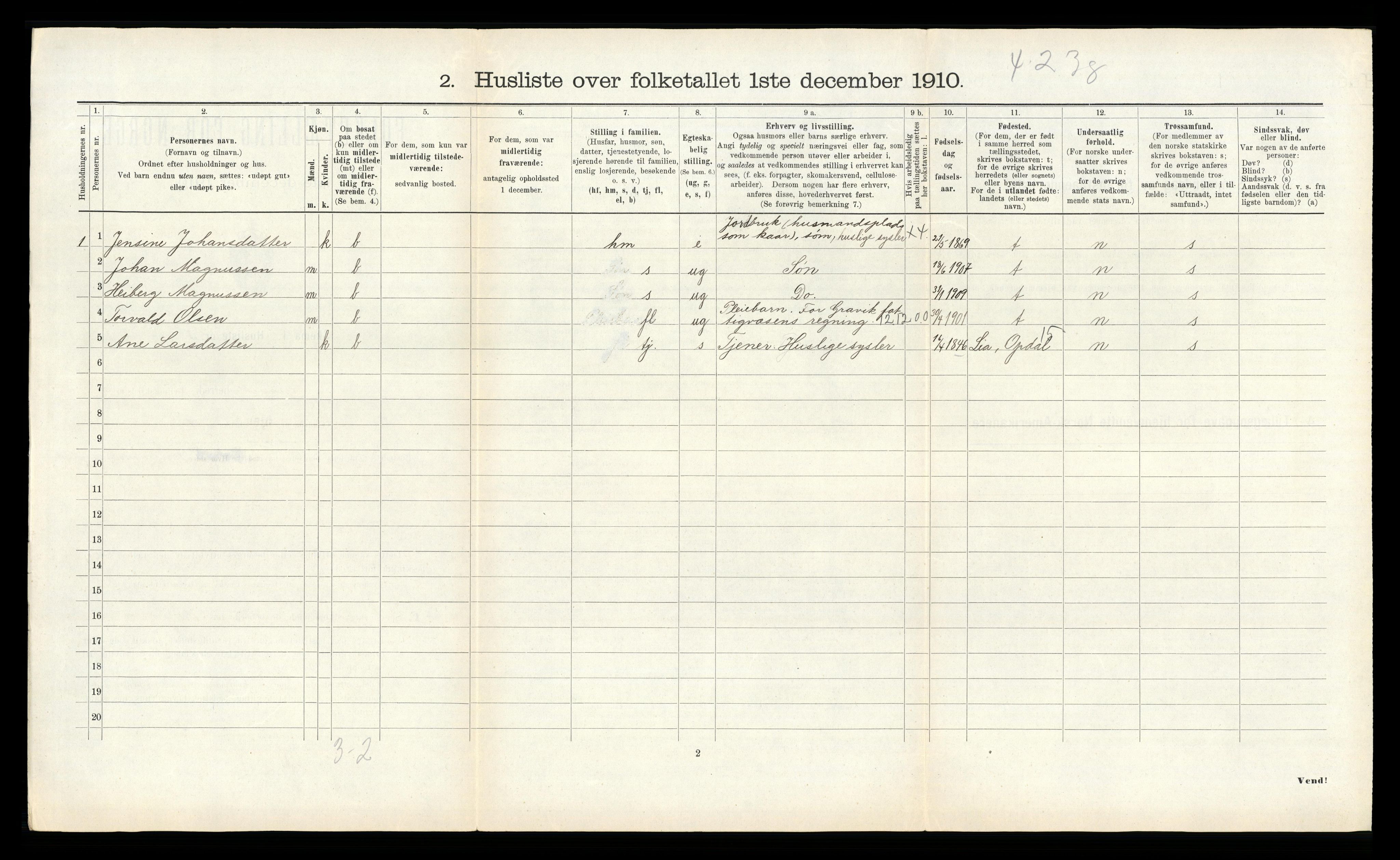 RA, 1910 census for Gravvik, 1910, p. 176