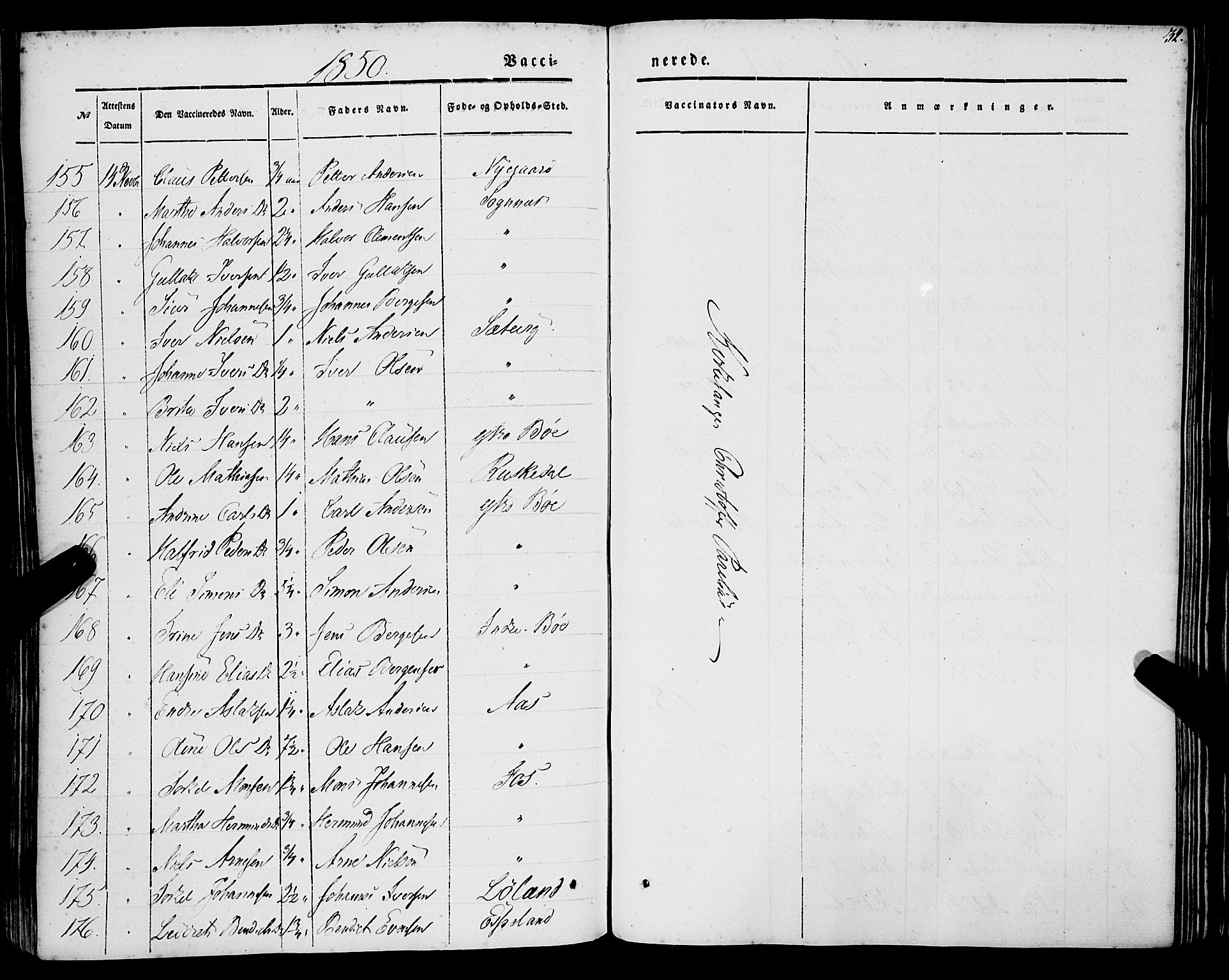 Lavik sokneprestembete, AV/SAB-A-80901: Parish register (official) no. A 3, 1843-1863, p. 32