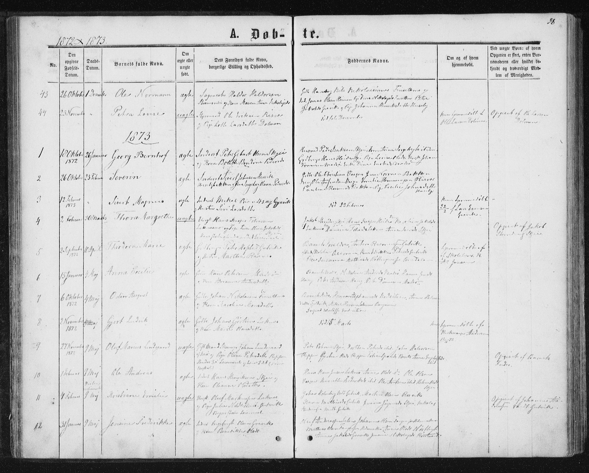 Ministerialprotokoller, klokkerbøker og fødselsregistre - Nord-Trøndelag, AV/SAT-A-1458/788/L0696: Parish register (official) no. 788A03, 1863-1877, p. 38