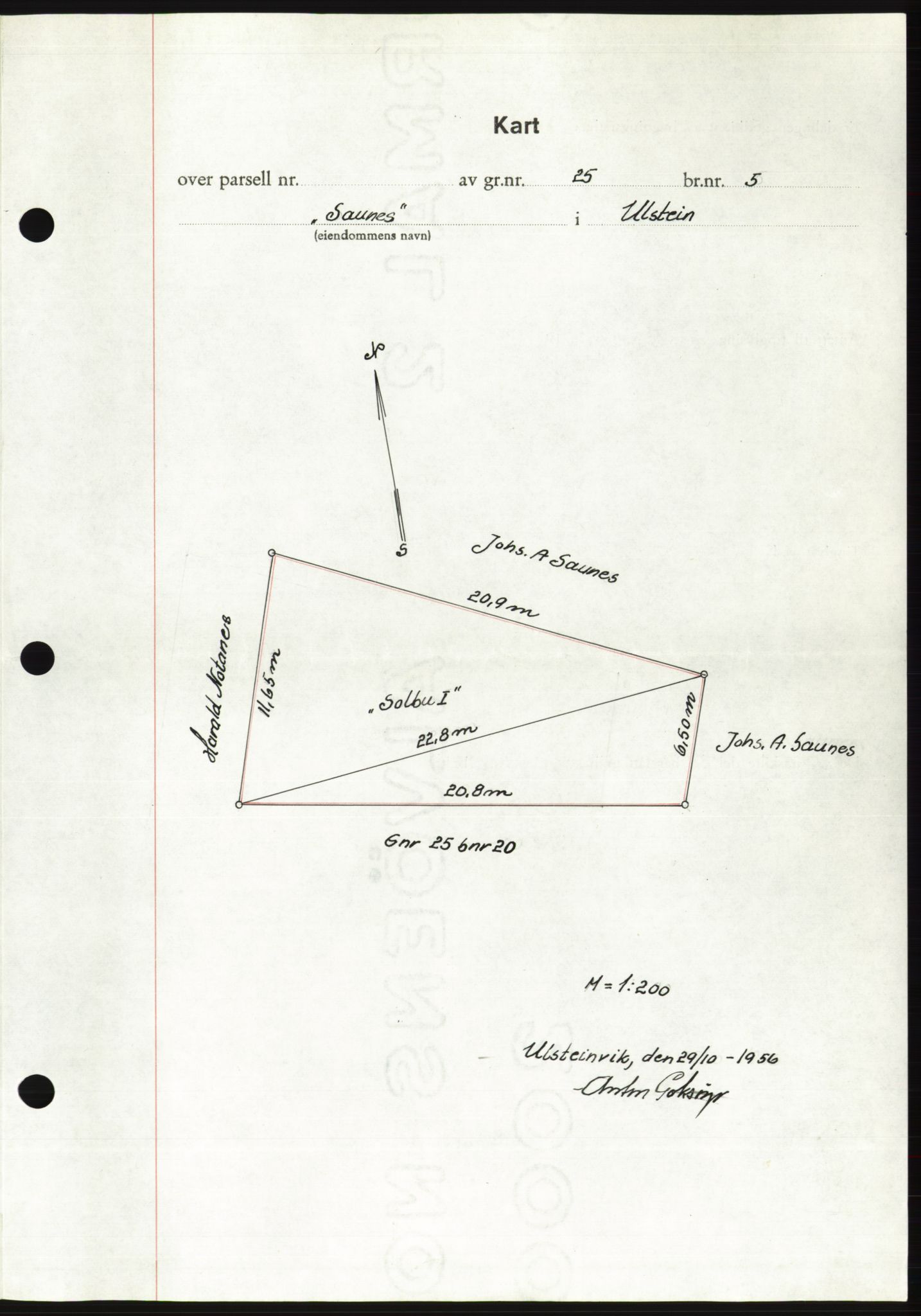 Søre Sunnmøre sorenskriveri, AV/SAT-A-4122/1/2/2C/L0105: Mortgage book no. 31A, 1956-1957, Diary no: : 2449/1956