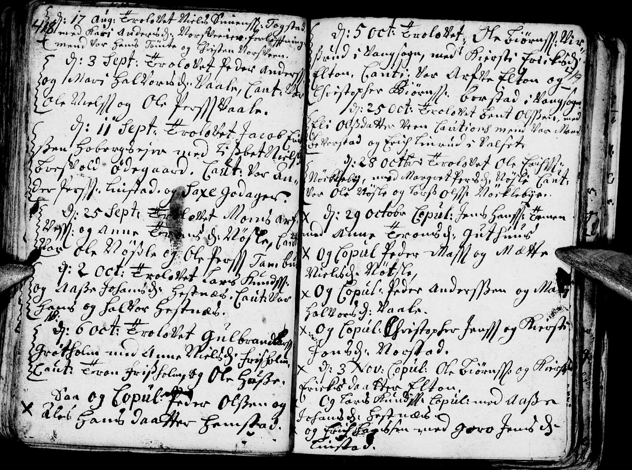 Stange prestekontor, AV/SAH-PREST-002/K/L0002: Parish register (official) no. 2, 1724-1740, p. 418-419