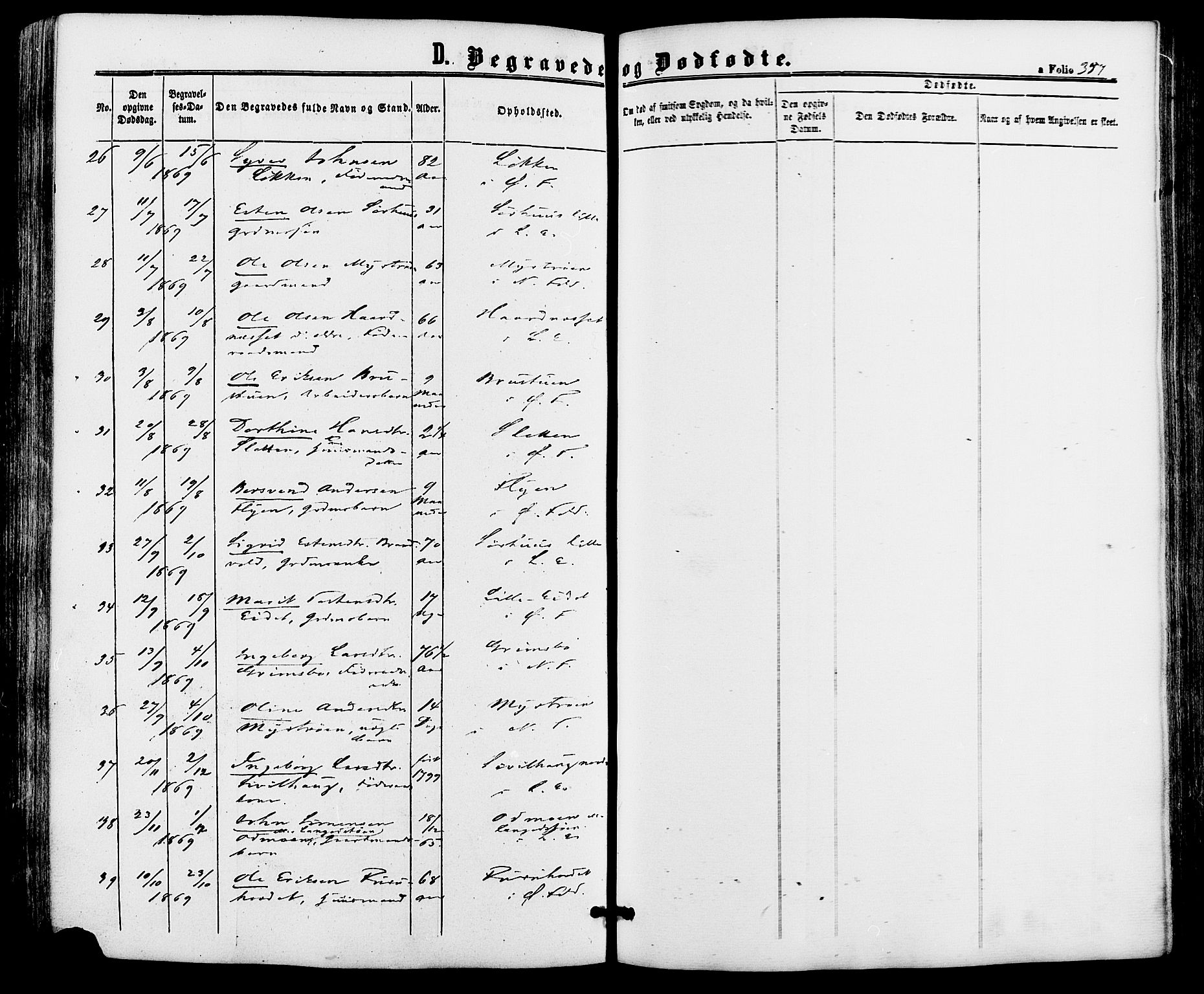 Alvdal prestekontor, SAH/PREST-060/H/Ha/Haa/L0001: Parish register (official) no. 1, 1863-1882, p. 357