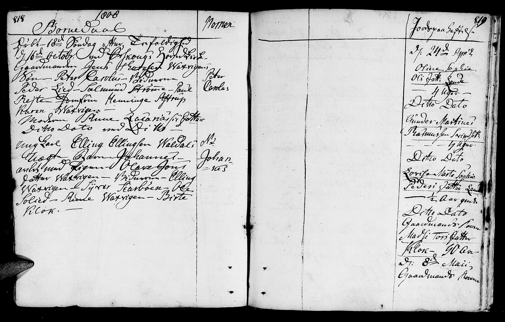 Ministerialprotokoller, klokkerbøker og fødselsregistre - Møre og Romsdal, AV/SAT-A-1454/522/L0308: Parish register (official) no. 522A03, 1773-1809, p. 818-819