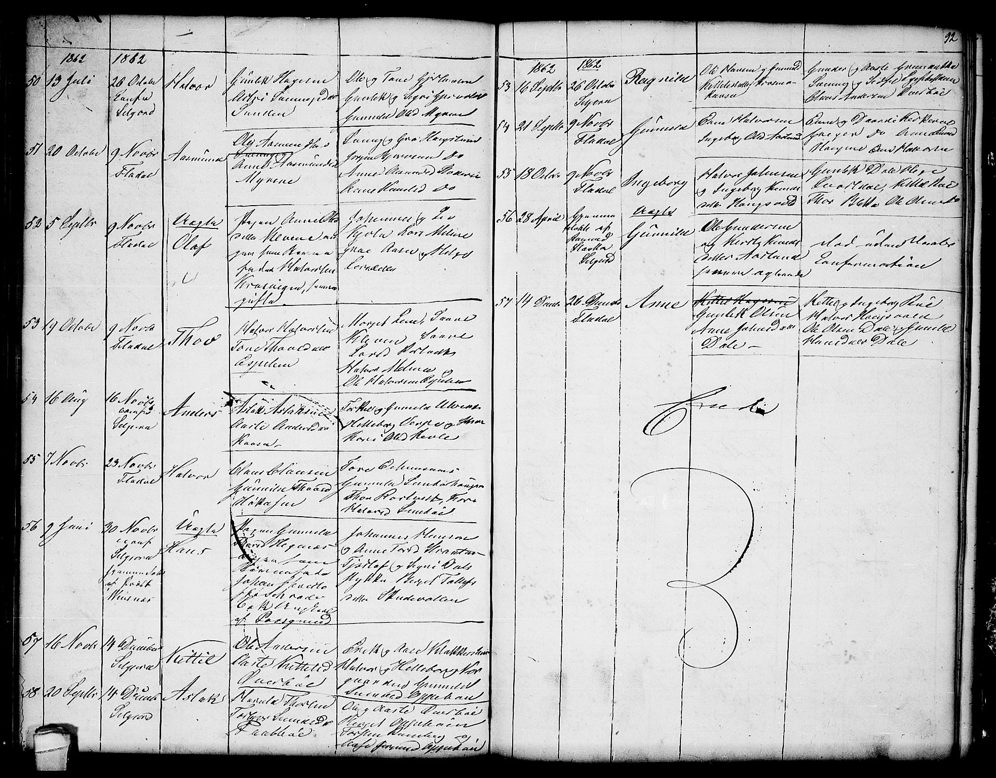 Seljord kirkebøker, SAKO/A-20/G/Ga/L0002: Parish register (copy) no. I 2, 1838-1866, p. 92