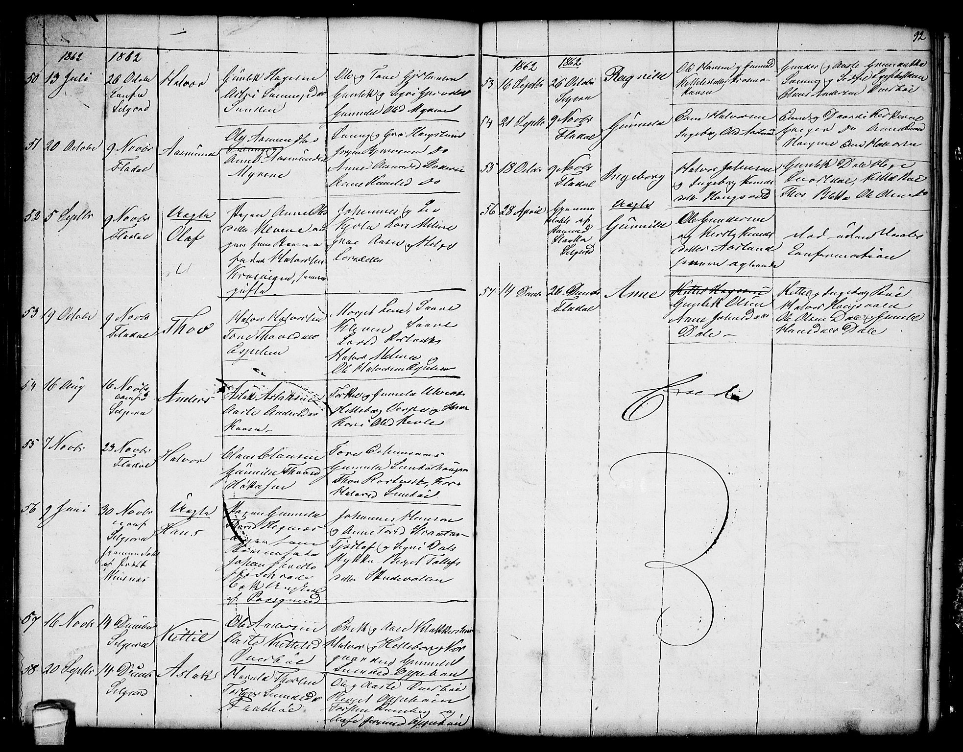 Seljord kirkebøker, AV/SAKO-A-20/G/Ga/L0002: Parish register (copy) no. I 2, 1838-1866, p. 92