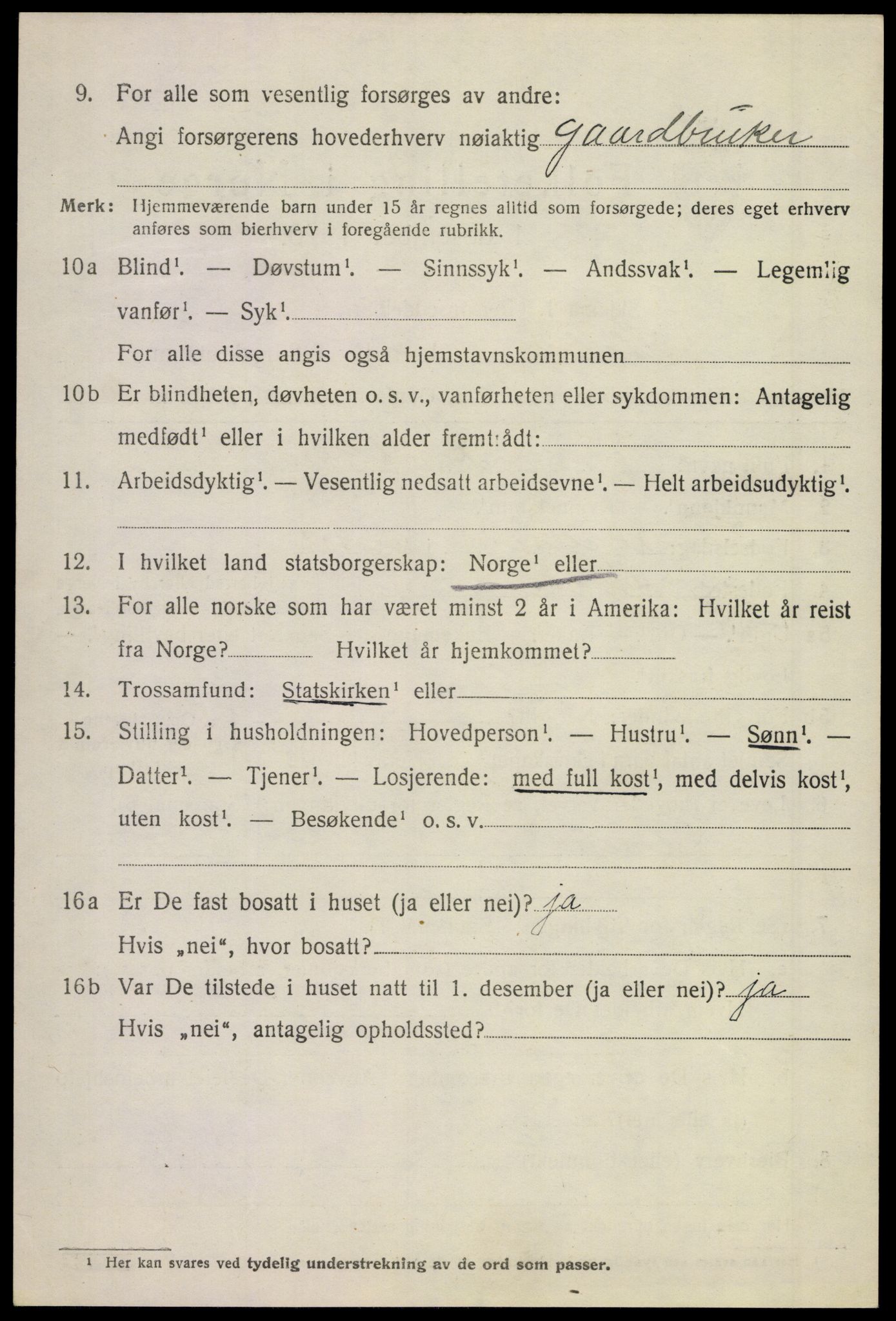 SAKO, 1920 census for Stokke, 1920, p. 3139