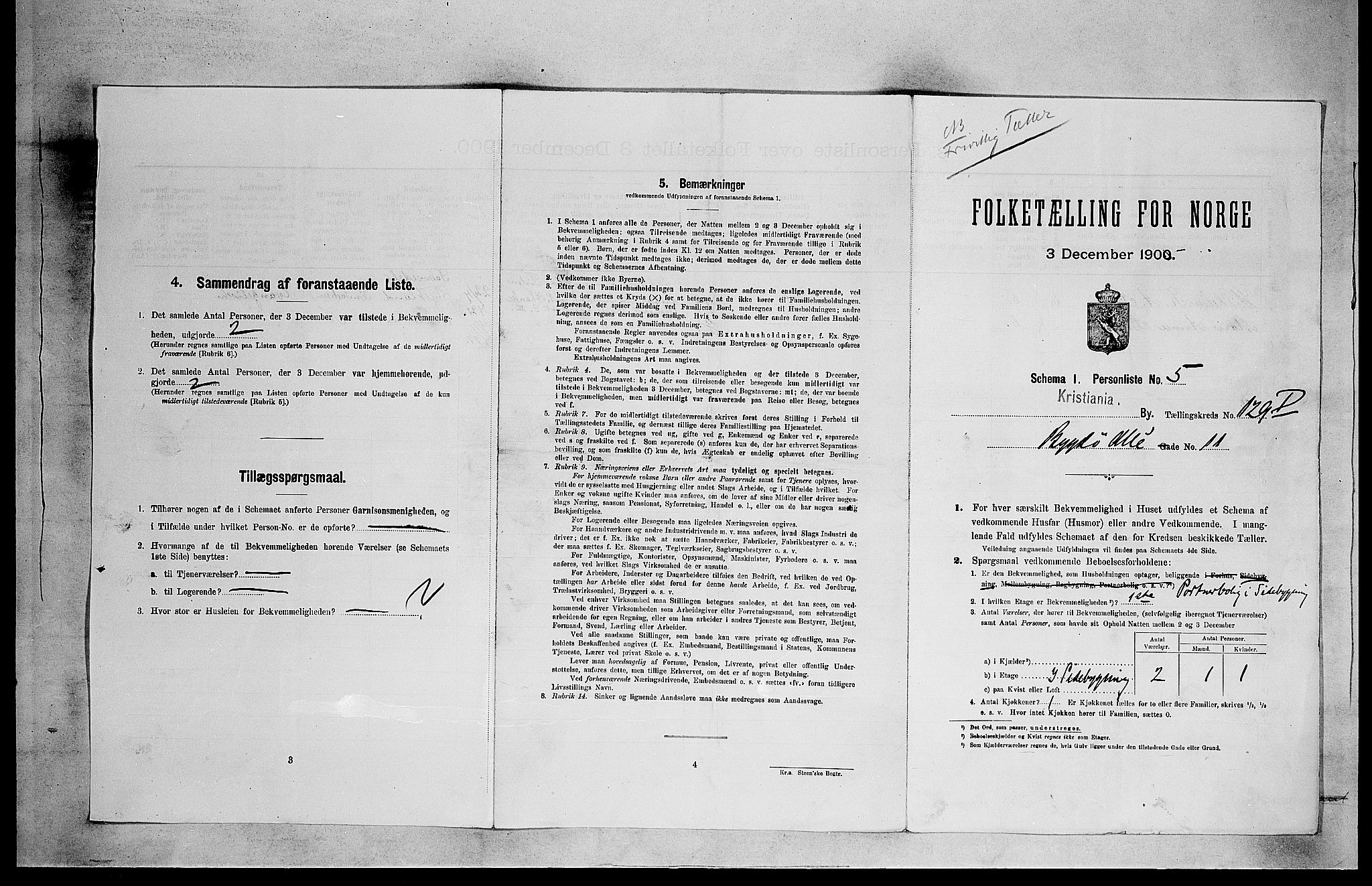 SAO, 1900 census for Kristiania, 1900, p. 9725