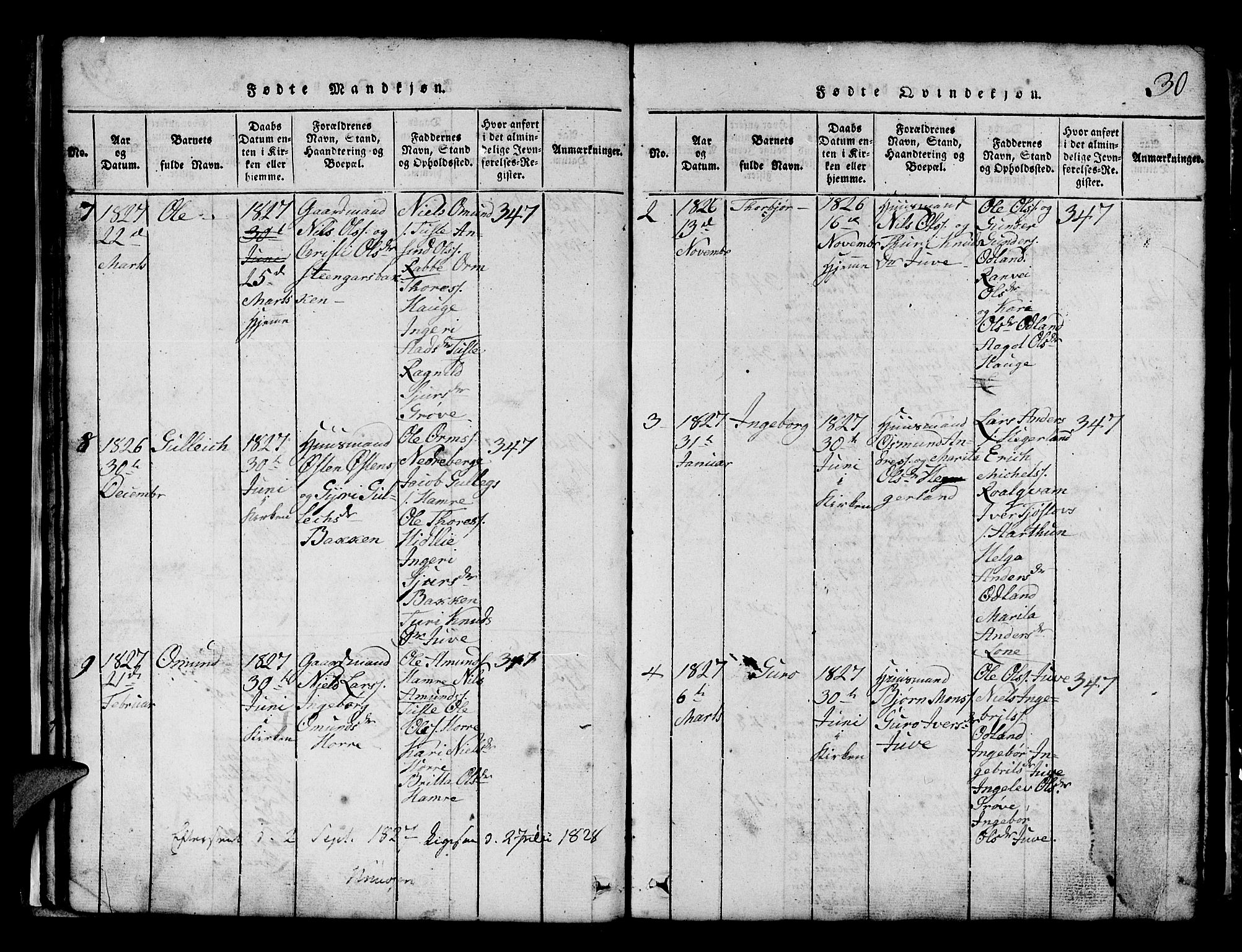 Røldal sokneprestembete, SAB/A-100247: Parish register (copy) no. A 1, 1817-1860, p. 30