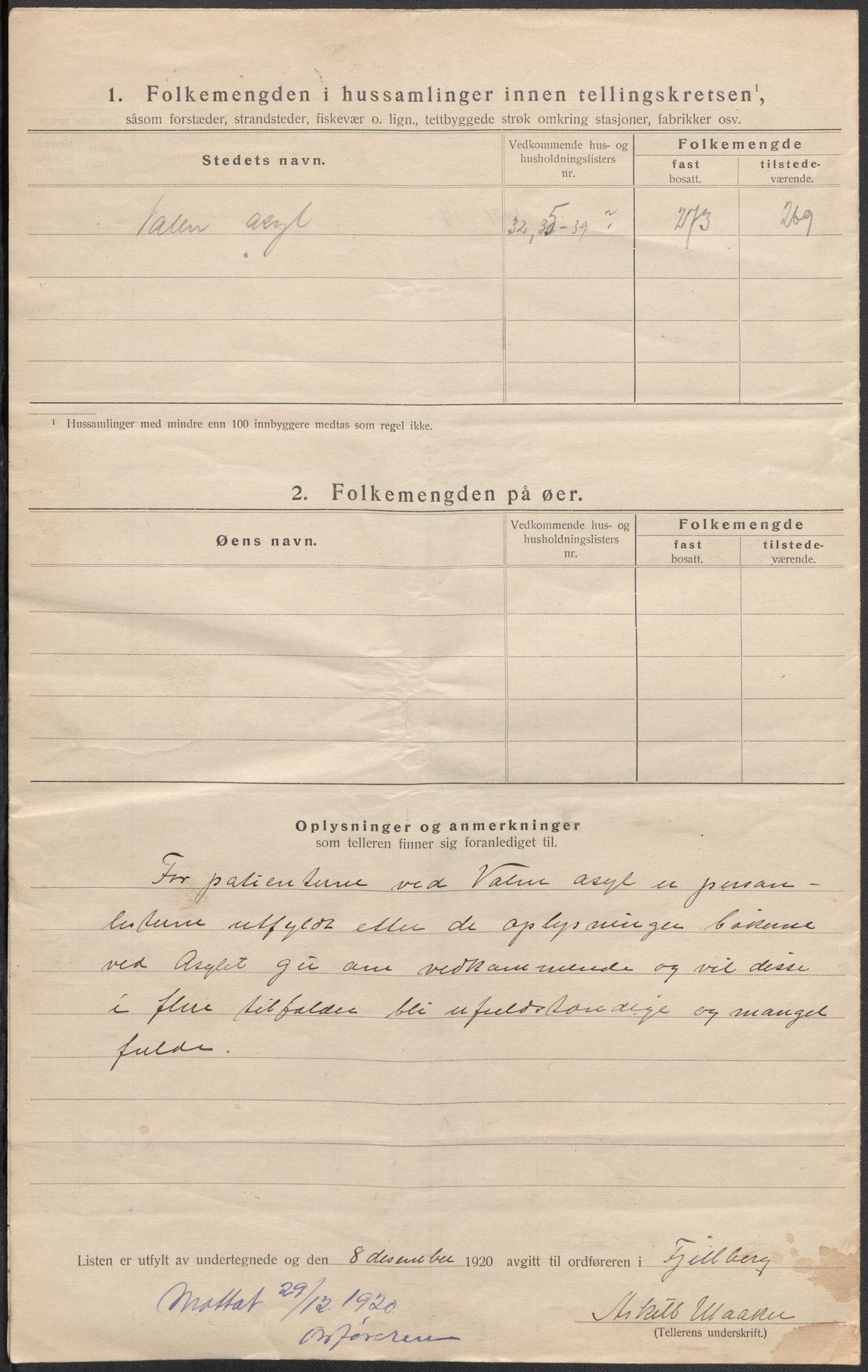 SAB, 1920 census for Fjelberg, 1920, p. 30