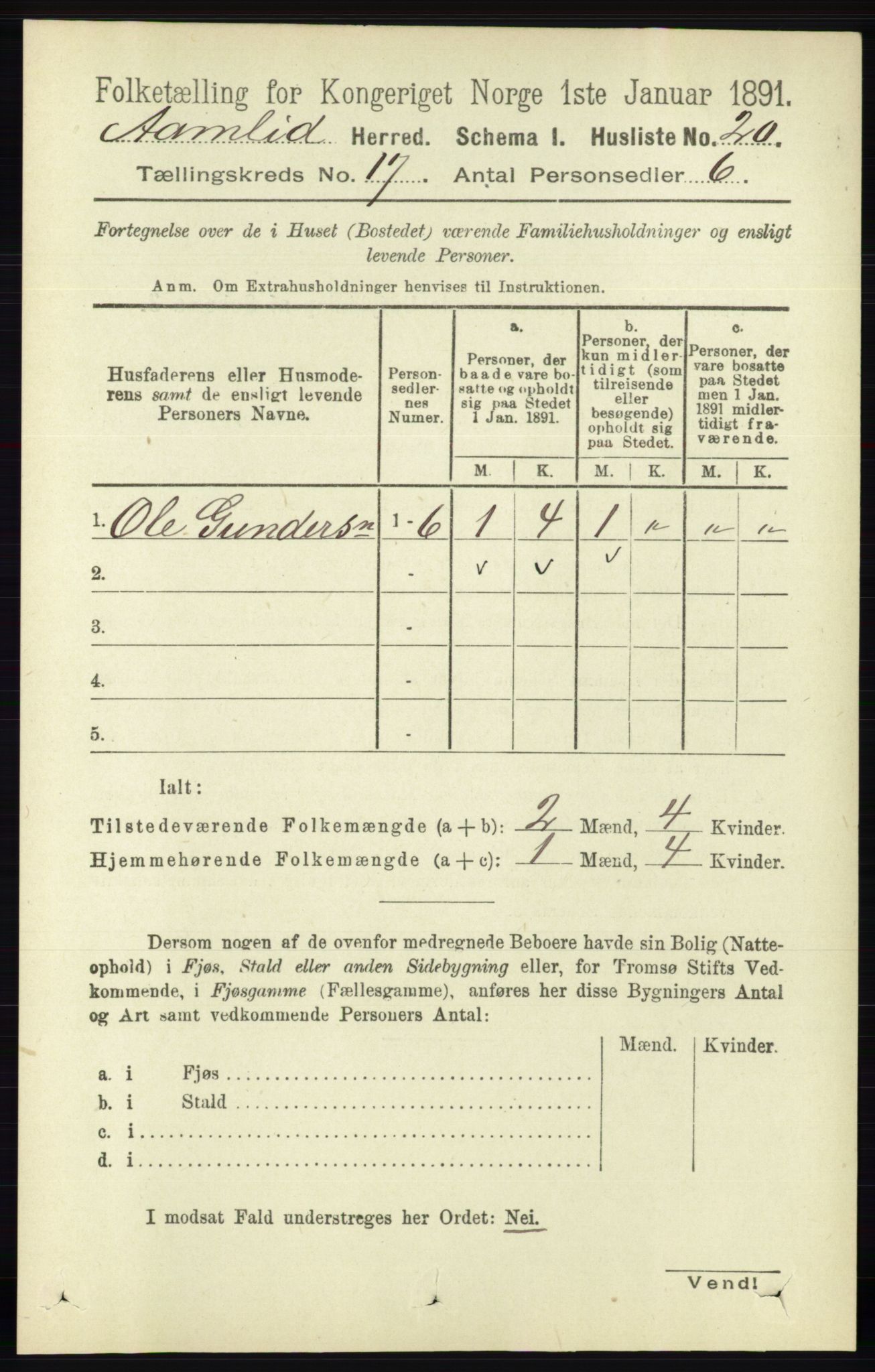 RA, 1891 census for 0929 Åmli, 1891, p. 2798