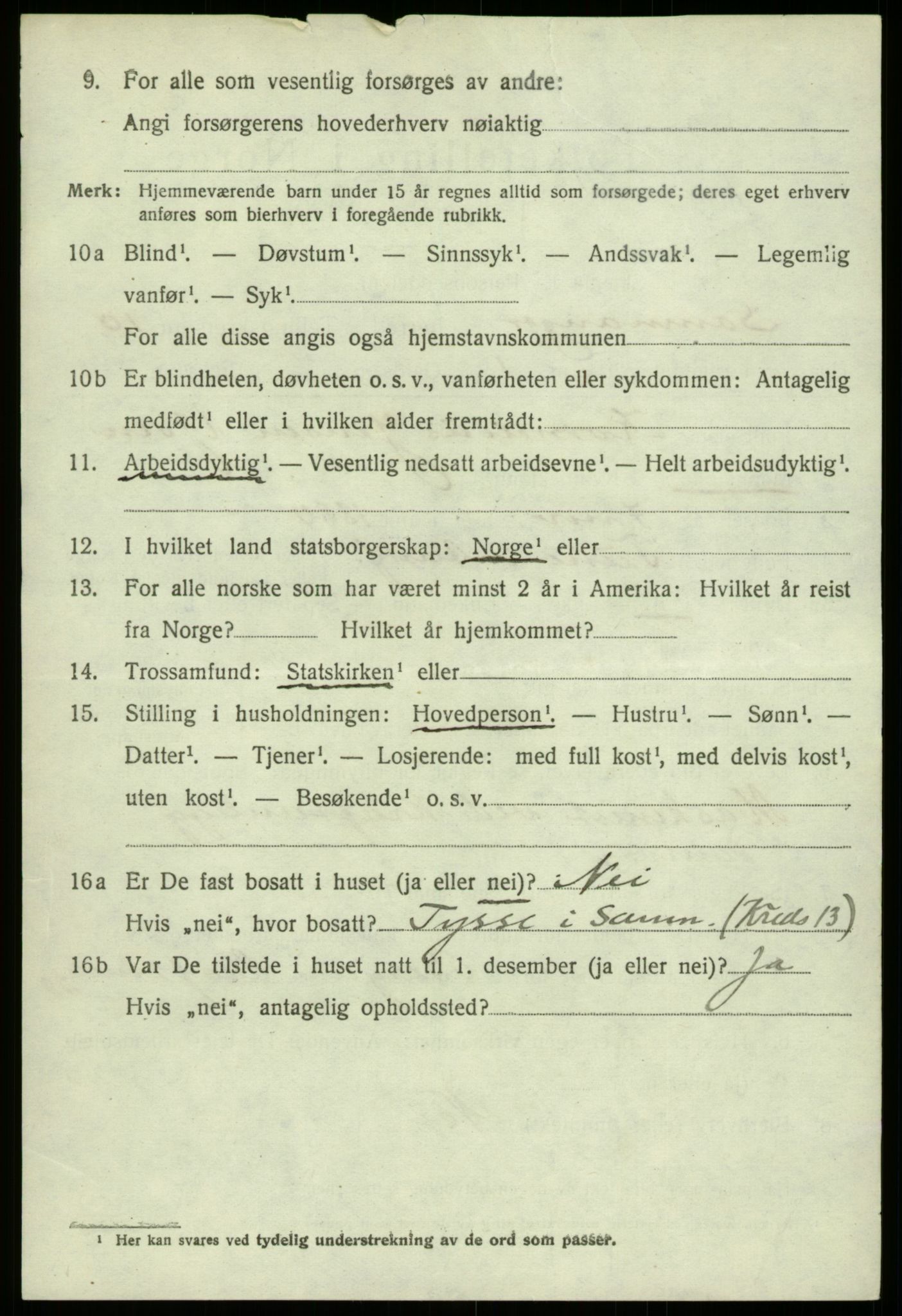 SAB, 1920 census for Samnanger, 1920, p. 4214