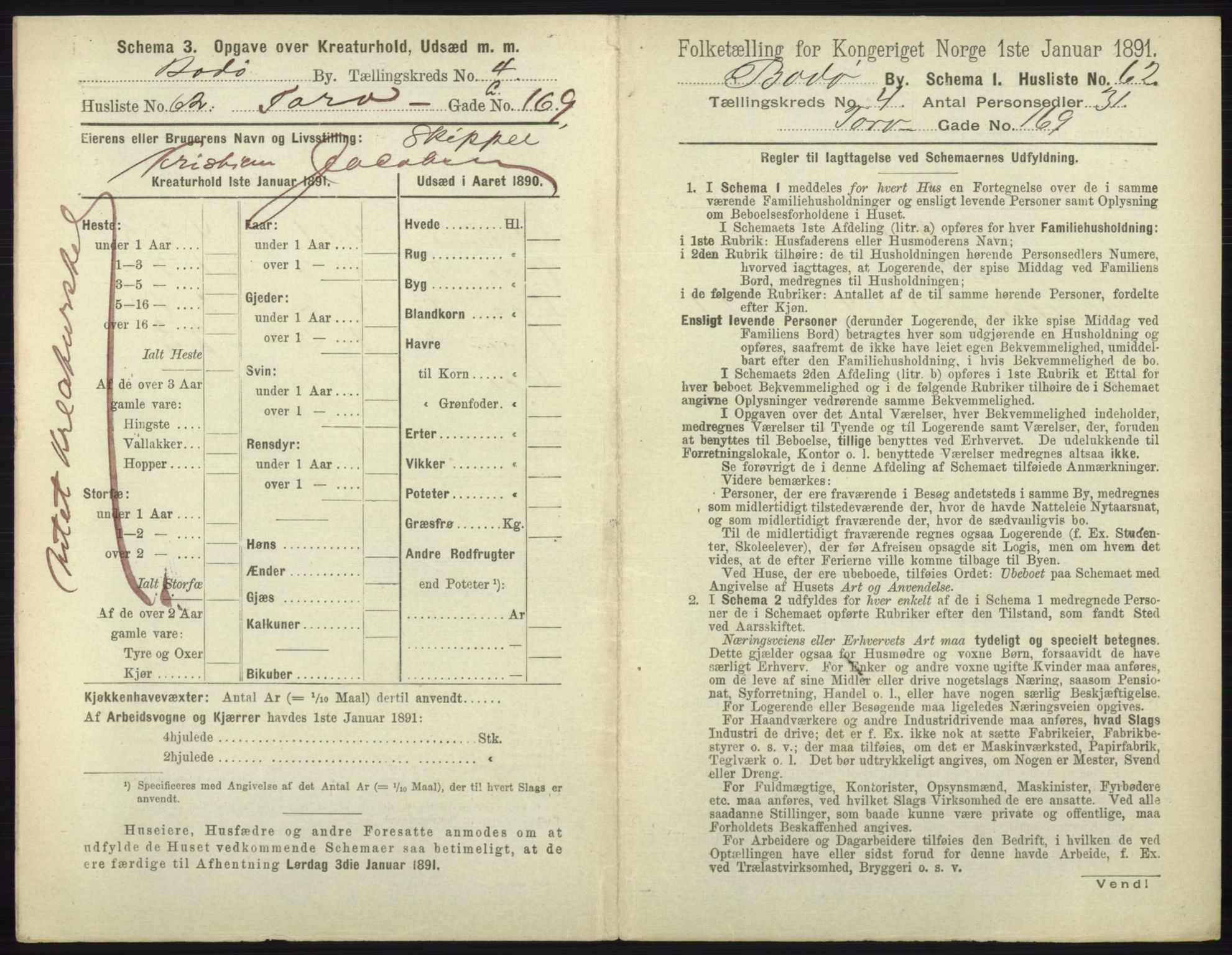 RA, 1891 census for 1804 Bodø, 1891, p. 3011