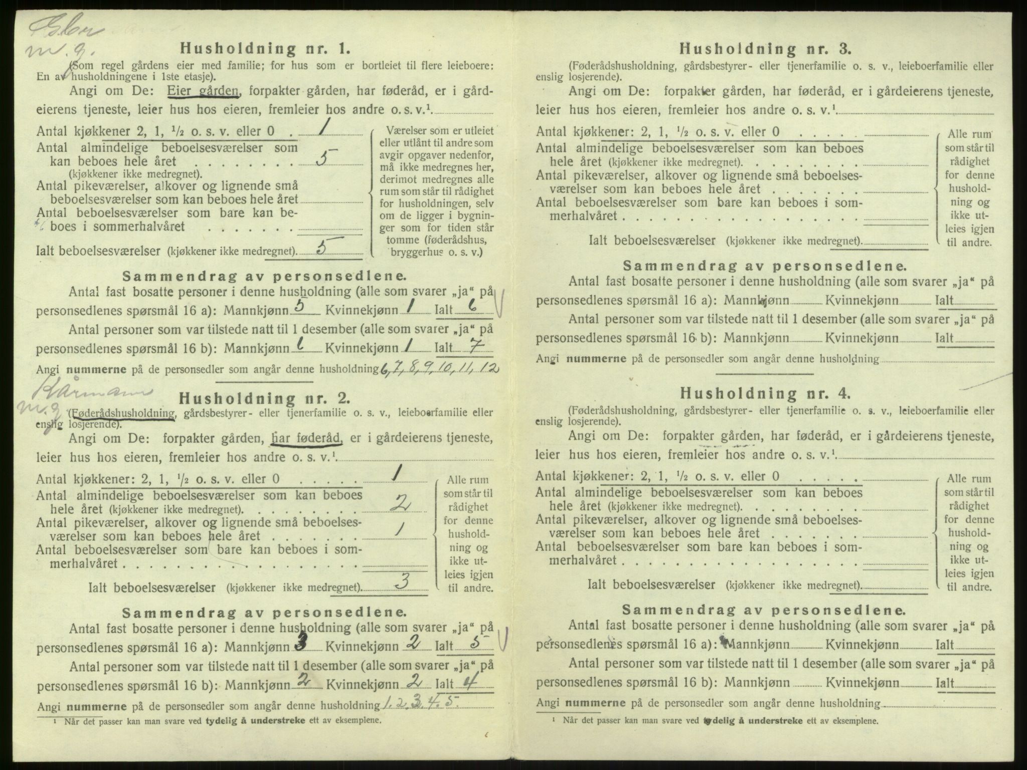 SAB, 1920 census for Hosanger, 1920, p. 678