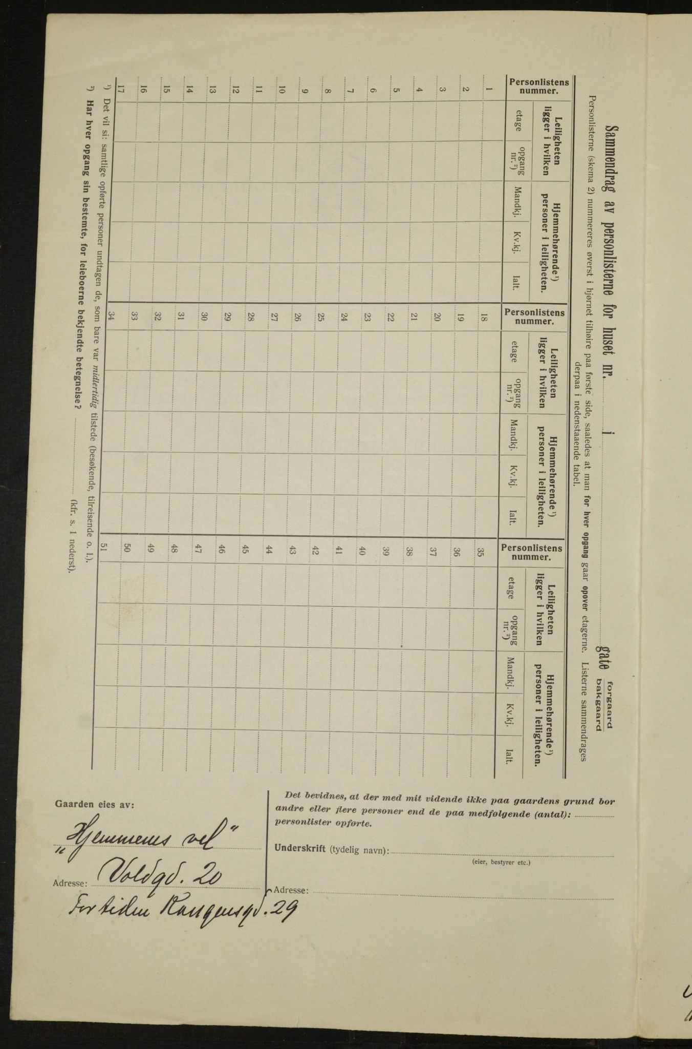 OBA, Municipal Census 1913 for Kristiania, 1913, p. 69586