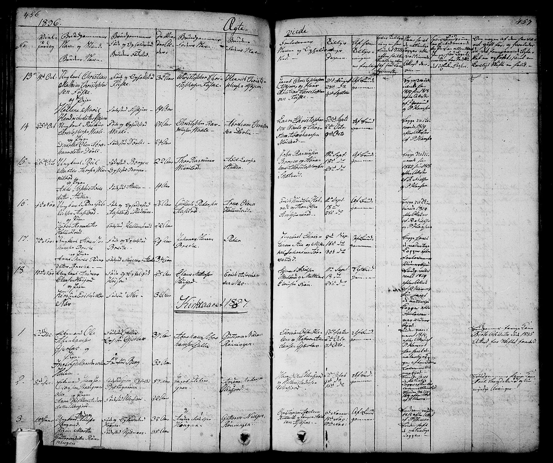 Andebu kirkebøker, AV/SAKO-A-336/G/Ga/L0003: Parish register (copy) no. I 3, 1832-1867, p. 456-457