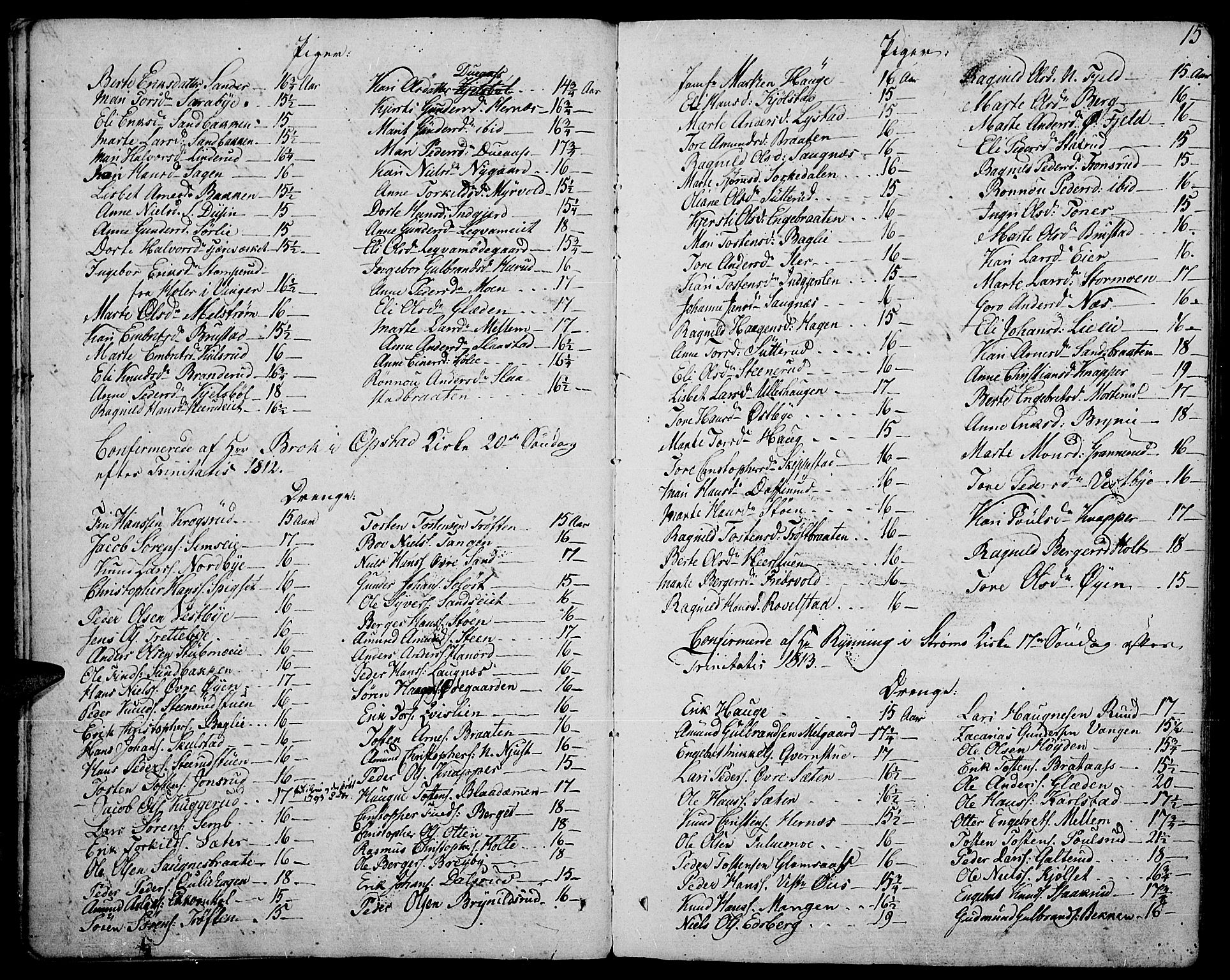 Strøm-Odalen prestekontor, SAH/PREST-028/H/Ha/Haa/L0005: Parish register (official) no. 5, 1811-1850, p. 15