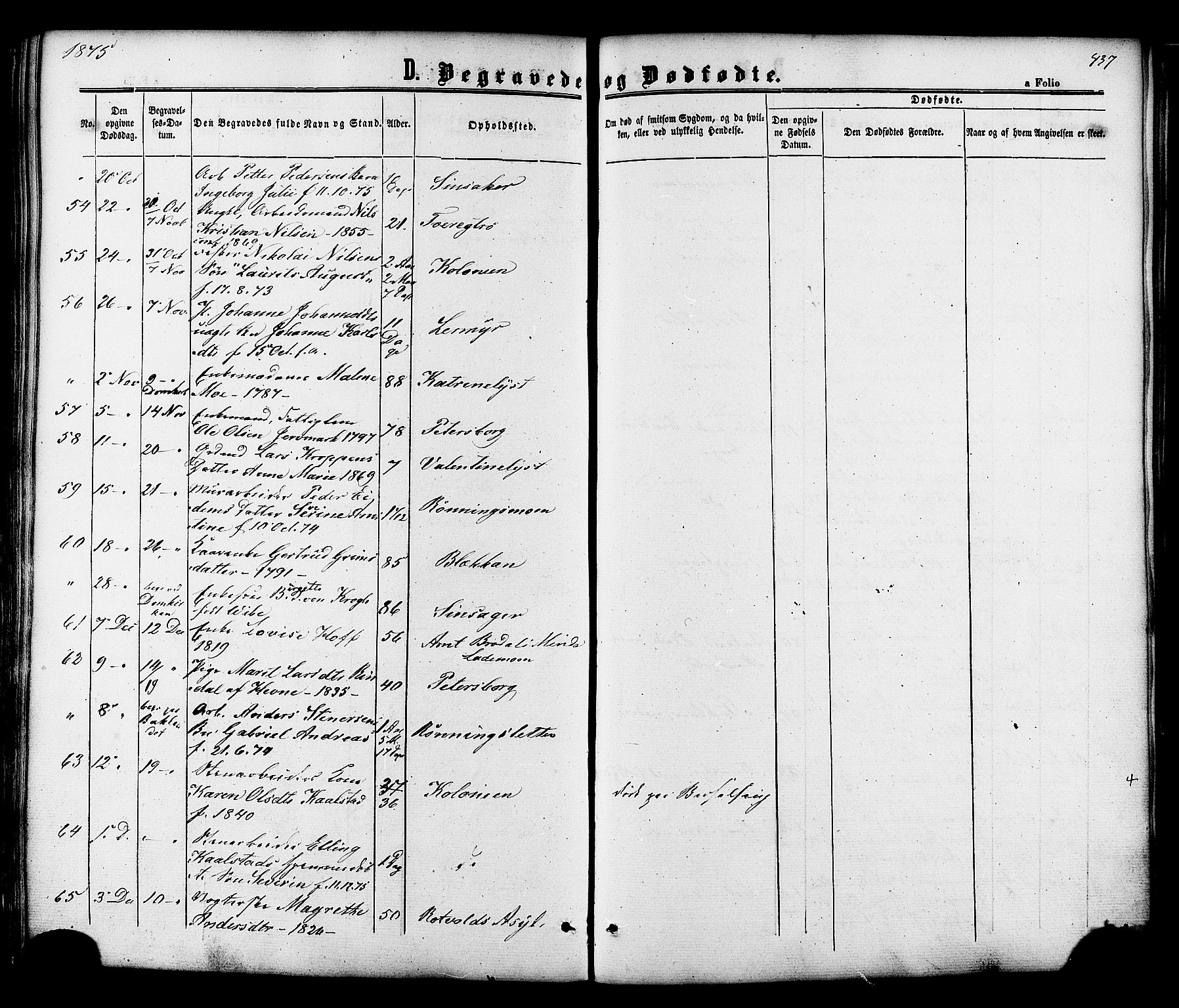 Ministerialprotokoller, klokkerbøker og fødselsregistre - Sør-Trøndelag, SAT/A-1456/606/L0293: Parish register (official) no. 606A08, 1866-1877, p. 437