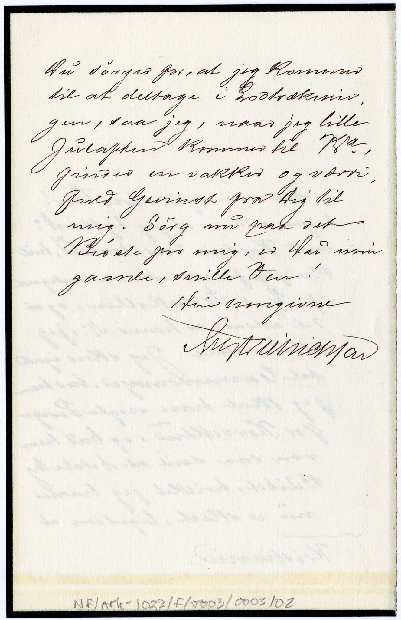 Diderik Maria Aalls brevsamling, NF/Ark-1023/F/L0003: D.M. Aalls brevsamling. D - G, 1797-1889, p. 103