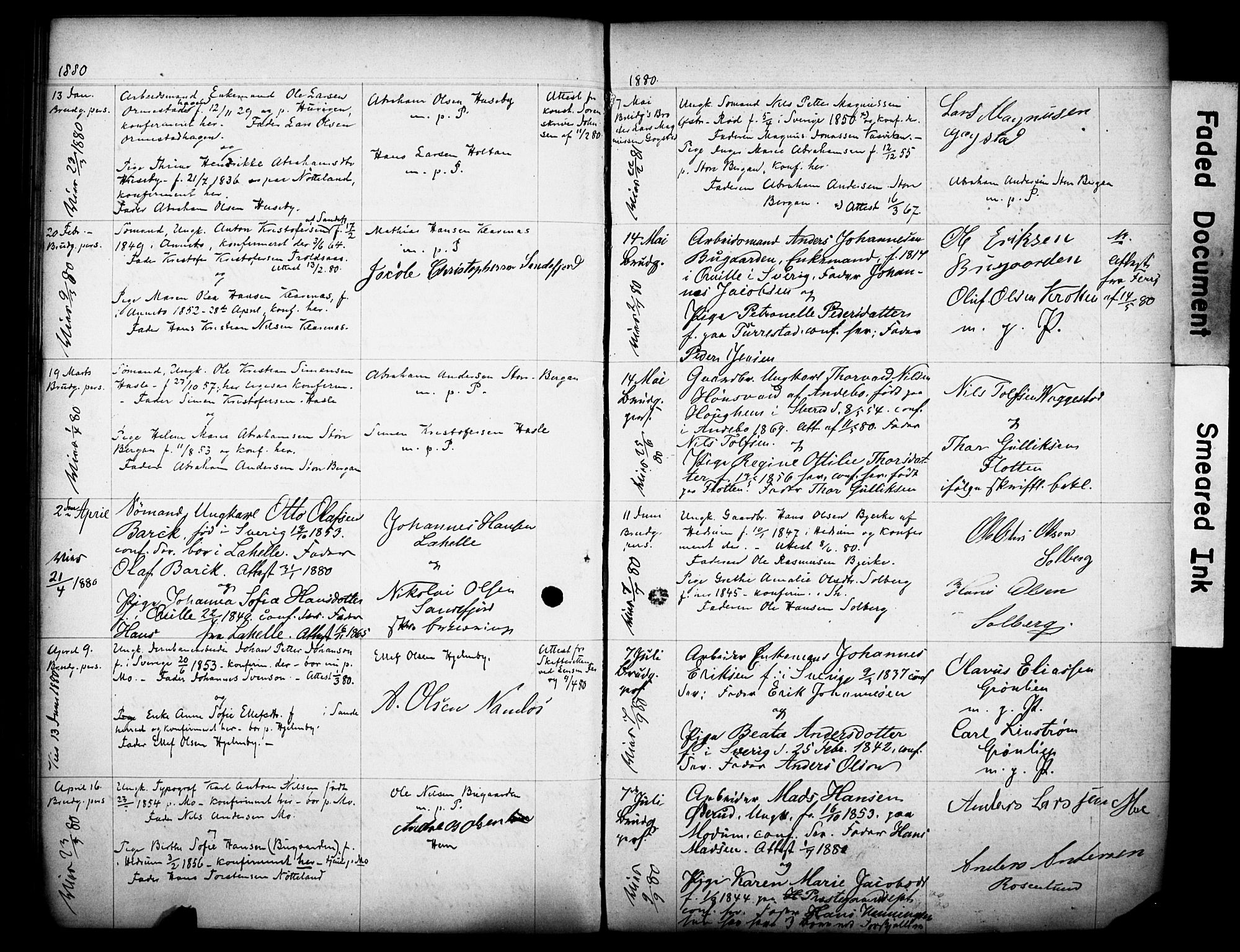 Sandar kirkebøker, SAKO/A-243/H/Ha/L0001: Banns register no. 1, 1859-1880