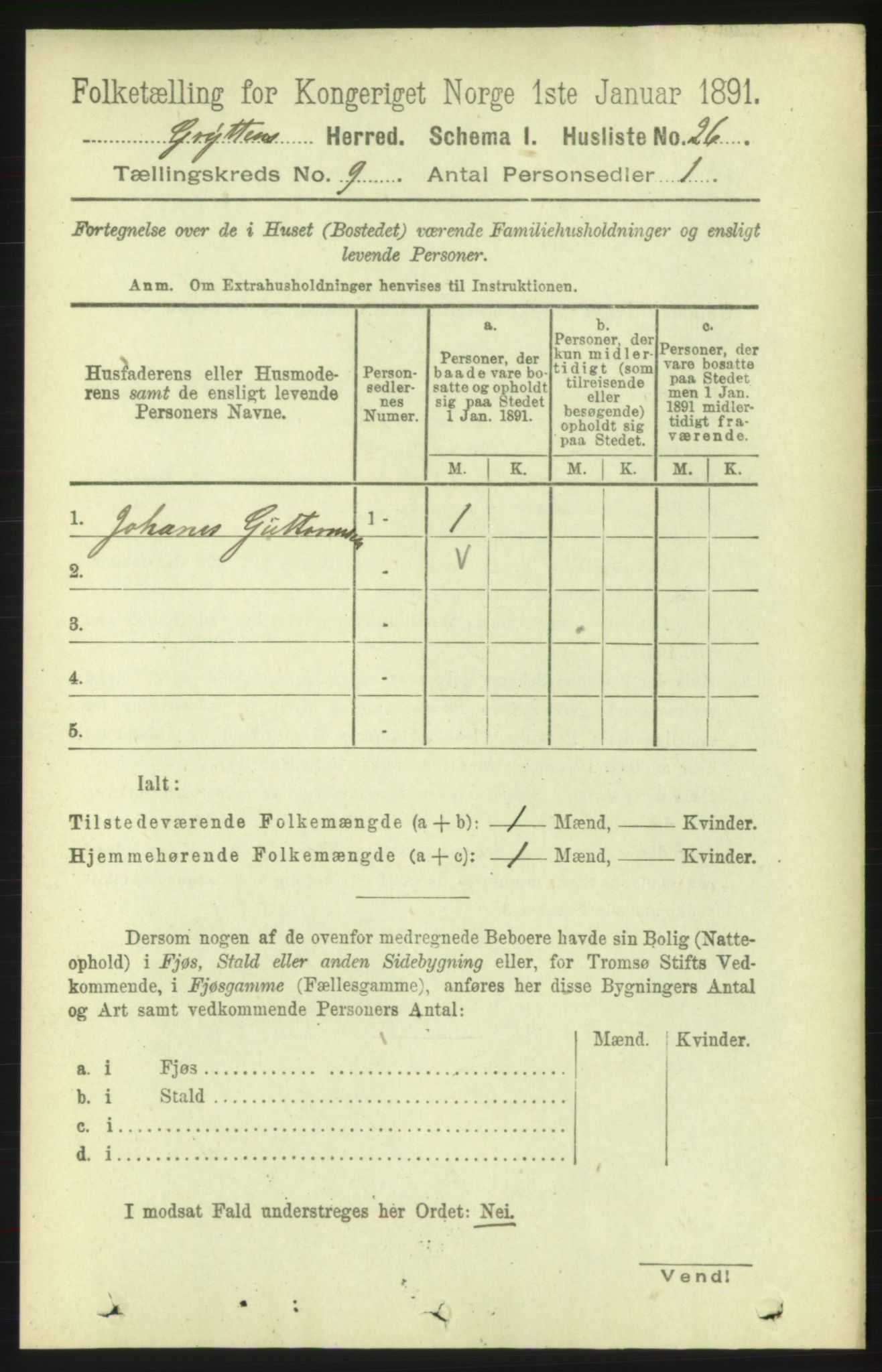 RA, 1891 census for 1539 Grytten, 1891, p. 3348