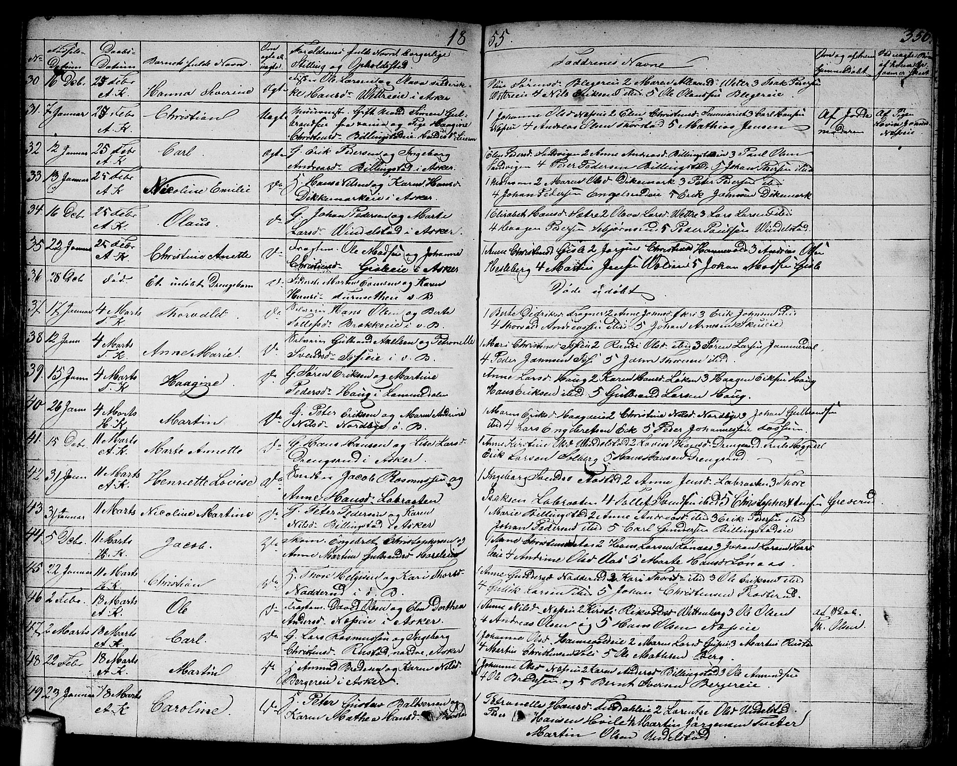Asker prestekontor Kirkebøker, SAO/A-10256a/F/Fa/L0007: Parish register (official) no. I 7, 1825-1864, p. 356