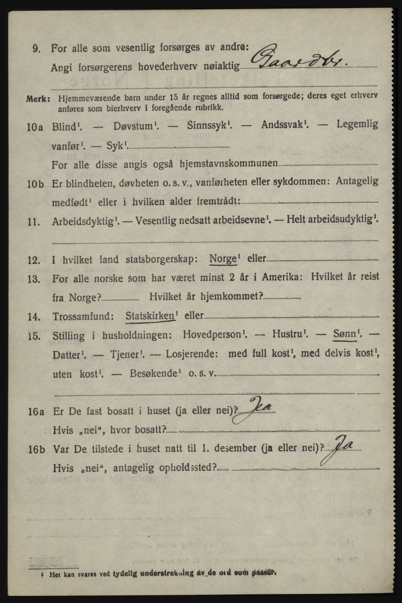 SAO, 1920 census for Øymark, 1920, p. 3158