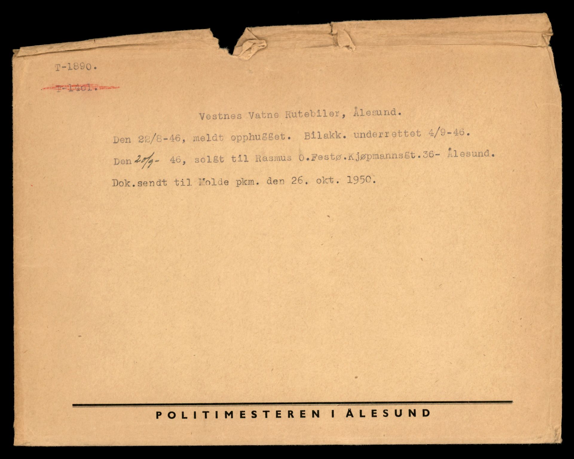 Møre og Romsdal vegkontor - Ålesund trafikkstasjon, AV/SAT-A-4099/F/Fe/L0016: Registreringskort for kjøretøy T 1851 - T 1984, 1927-1998, p. 807