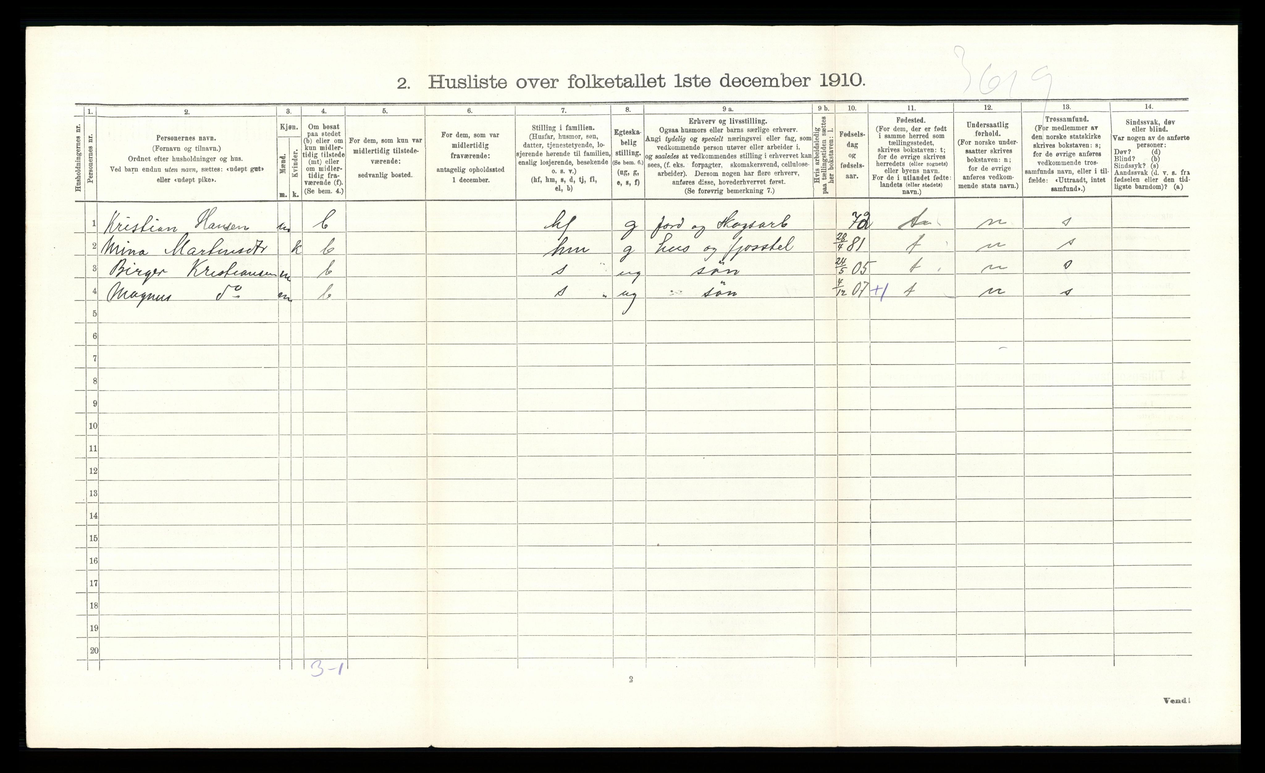 RA, 1910 census for Nordre Land, 1910, p. 1442