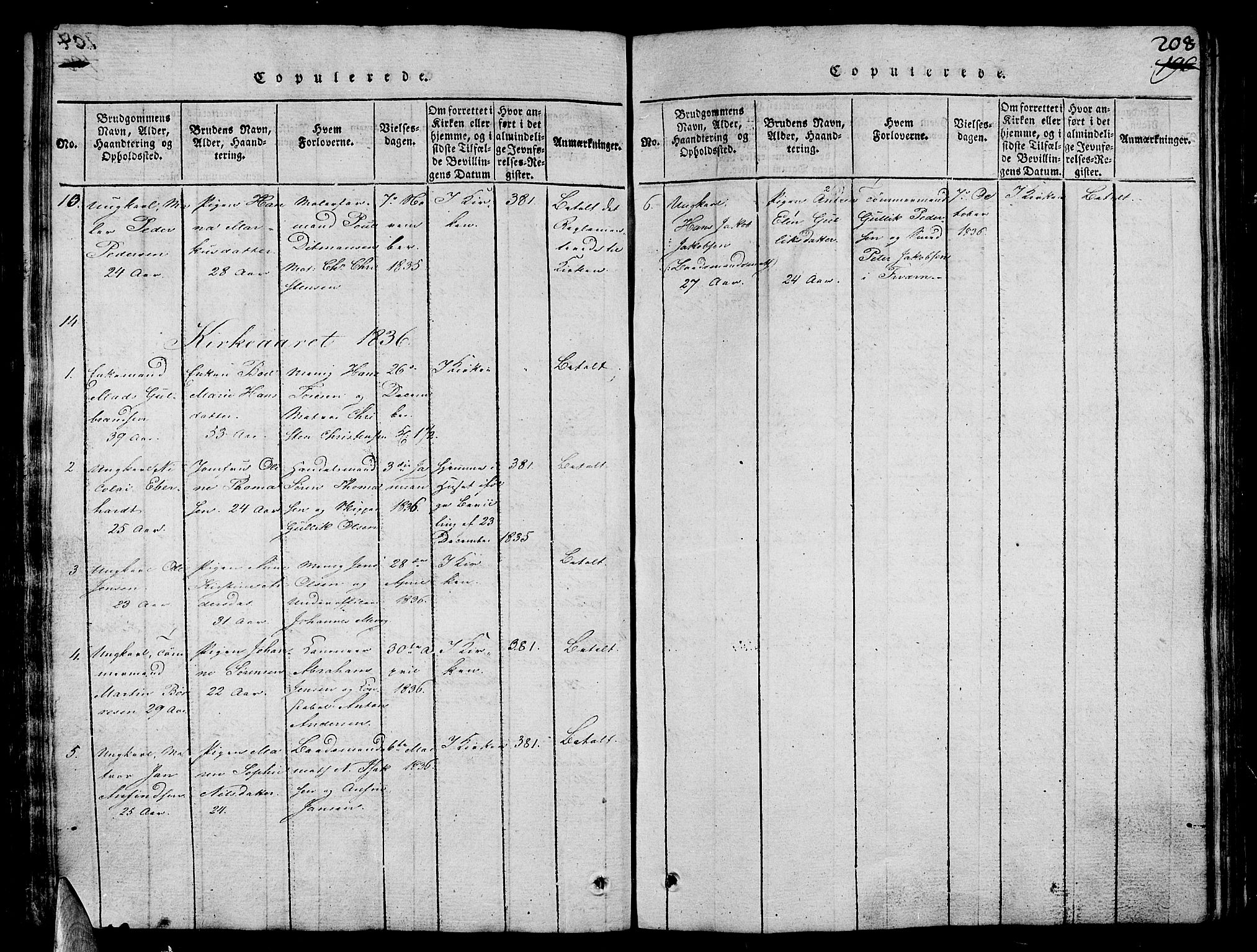 Stavern kirkebøker, AV/SAKO-A-318/G/Ga/L0001: Parish register (copy) no. 1, 1817-1841, p. 208