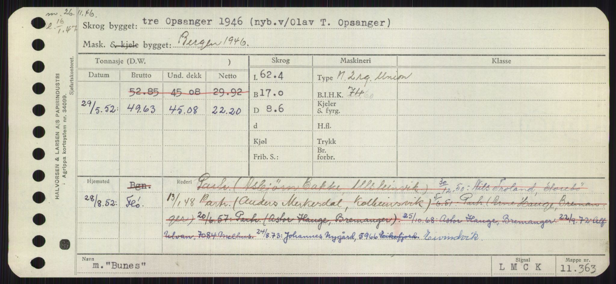 Sjøfartsdirektoratet med forløpere, Skipsmålingen, RA/S-1627/H/Ha/L0001/0002: Fartøy, A-Eig / Fartøy Bjør-Eig, p. 409