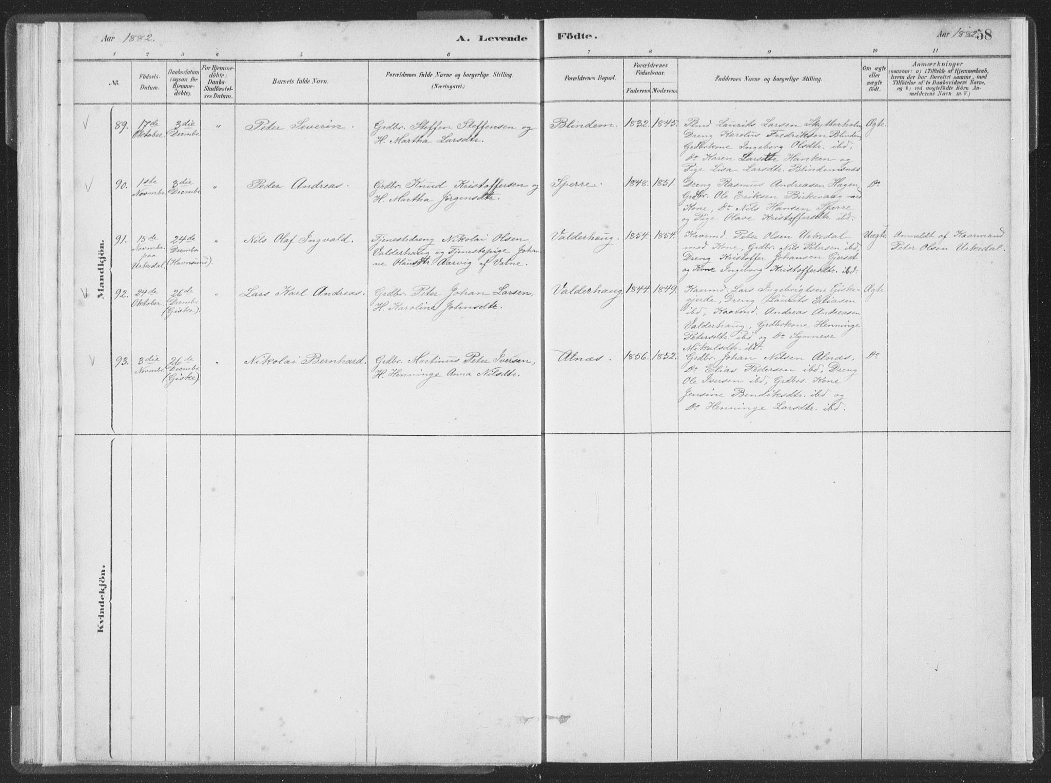 Ministerialprotokoller, klokkerbøker og fødselsregistre - Møre og Romsdal, SAT/A-1454/528/L0401: Parish register (official) no. 528A12I, 1880-1920, p. 58