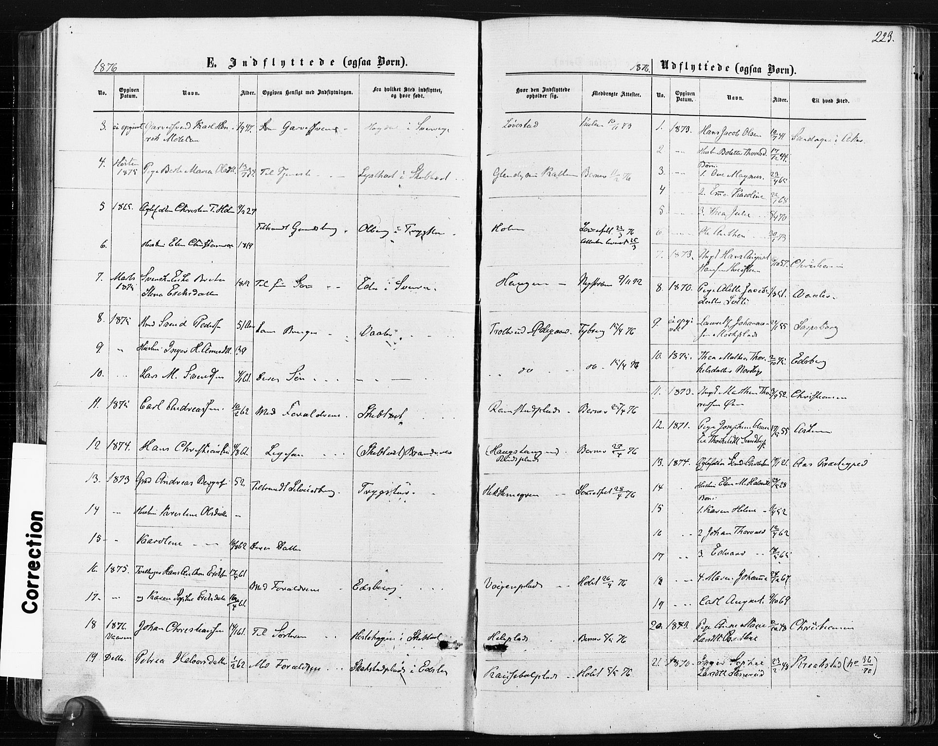 Spydeberg prestekontor Kirkebøker, SAO/A-10924/F/Fa/L0007: Parish register (official) no. I 7, 1875-1885, p. 223