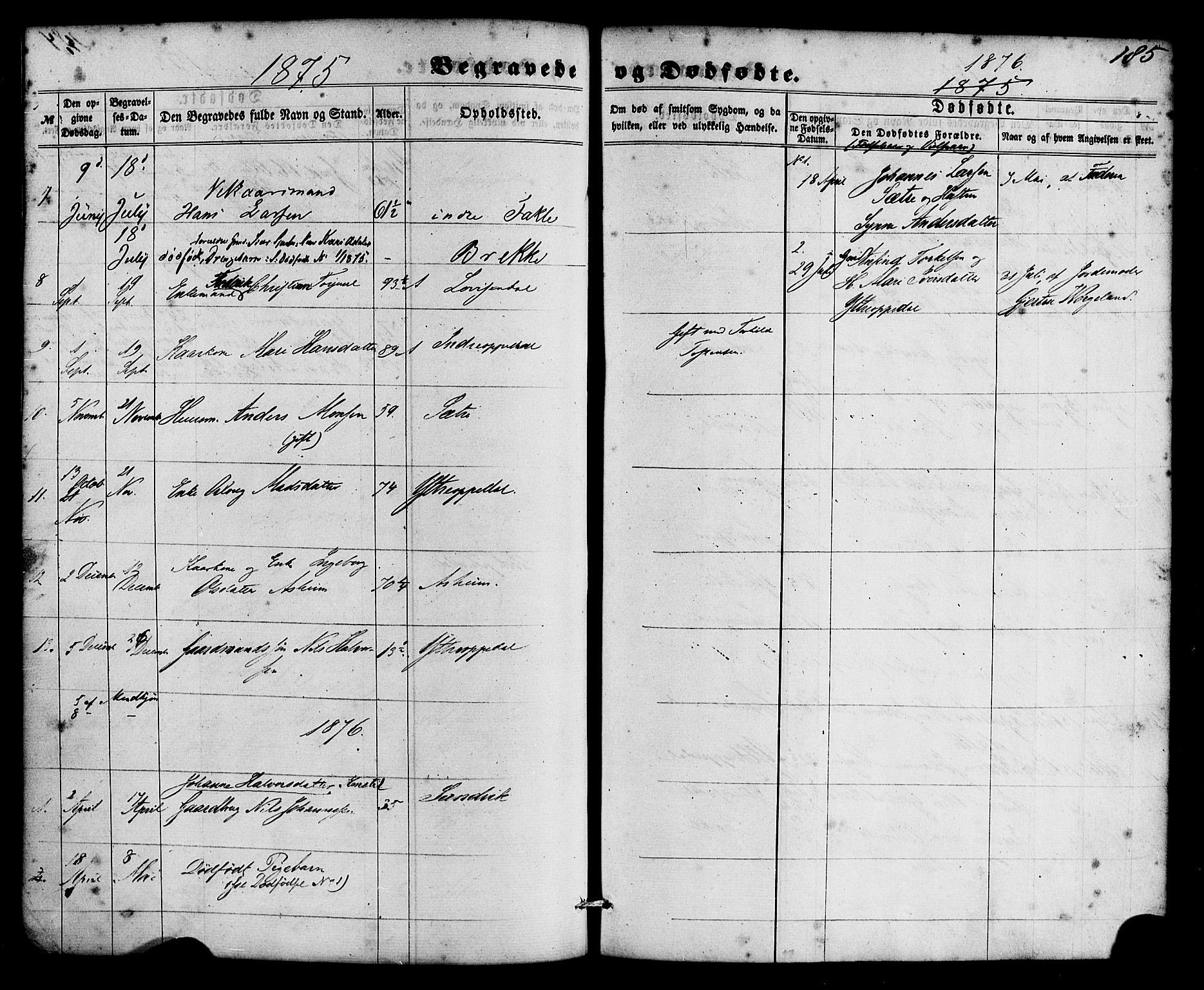 Gulen sokneprestembete, SAB/A-80201/H/Haa/Haac/L0001: Parish register (official) no. C 1, 1859-1881, p. 185
