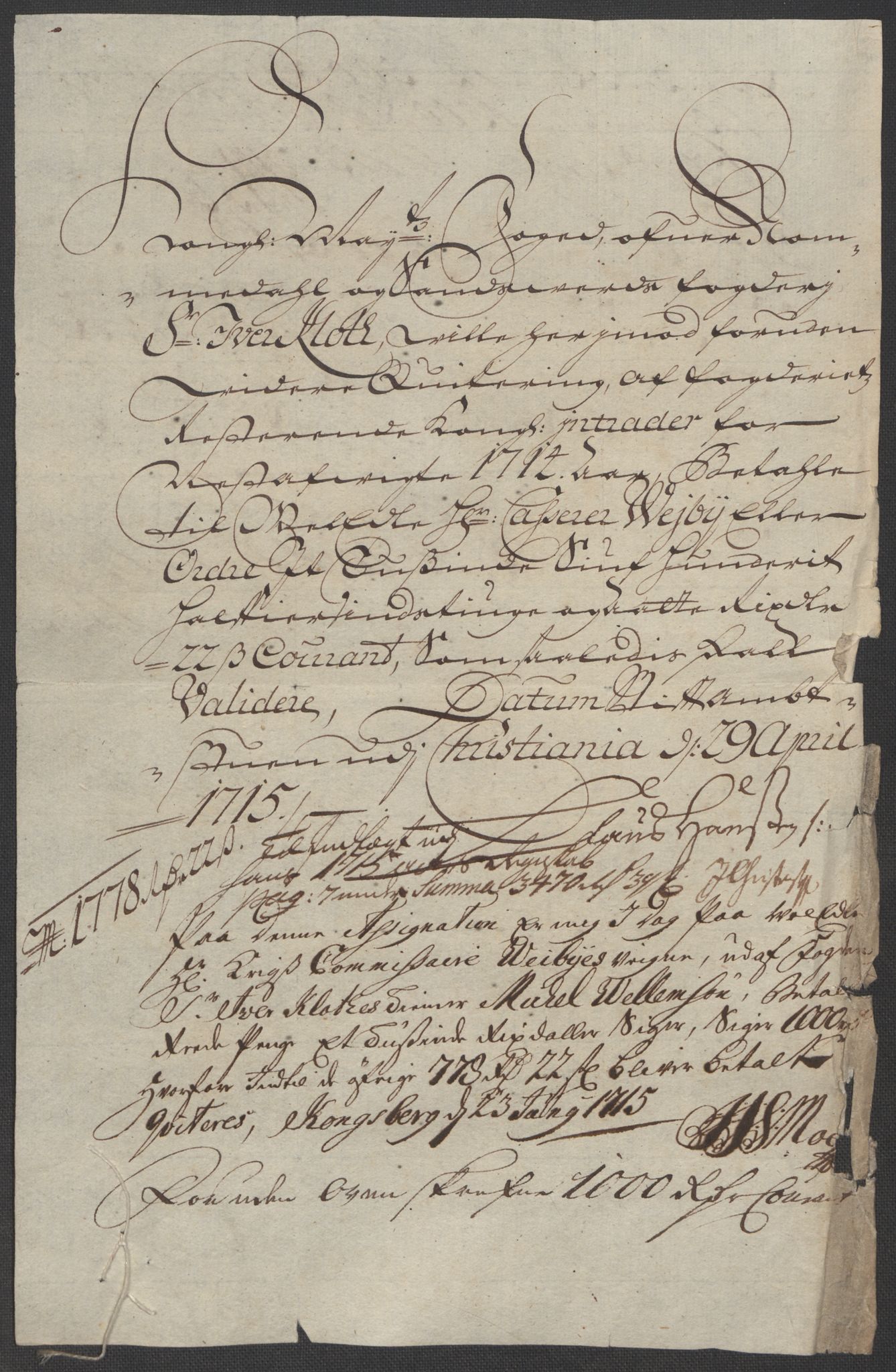 Rentekammeret inntil 1814, Reviderte regnskaper, Fogderegnskap, AV/RA-EA-4092/R24/L1591: Fogderegnskap Numedal og Sandsvær, 1715, p. 367