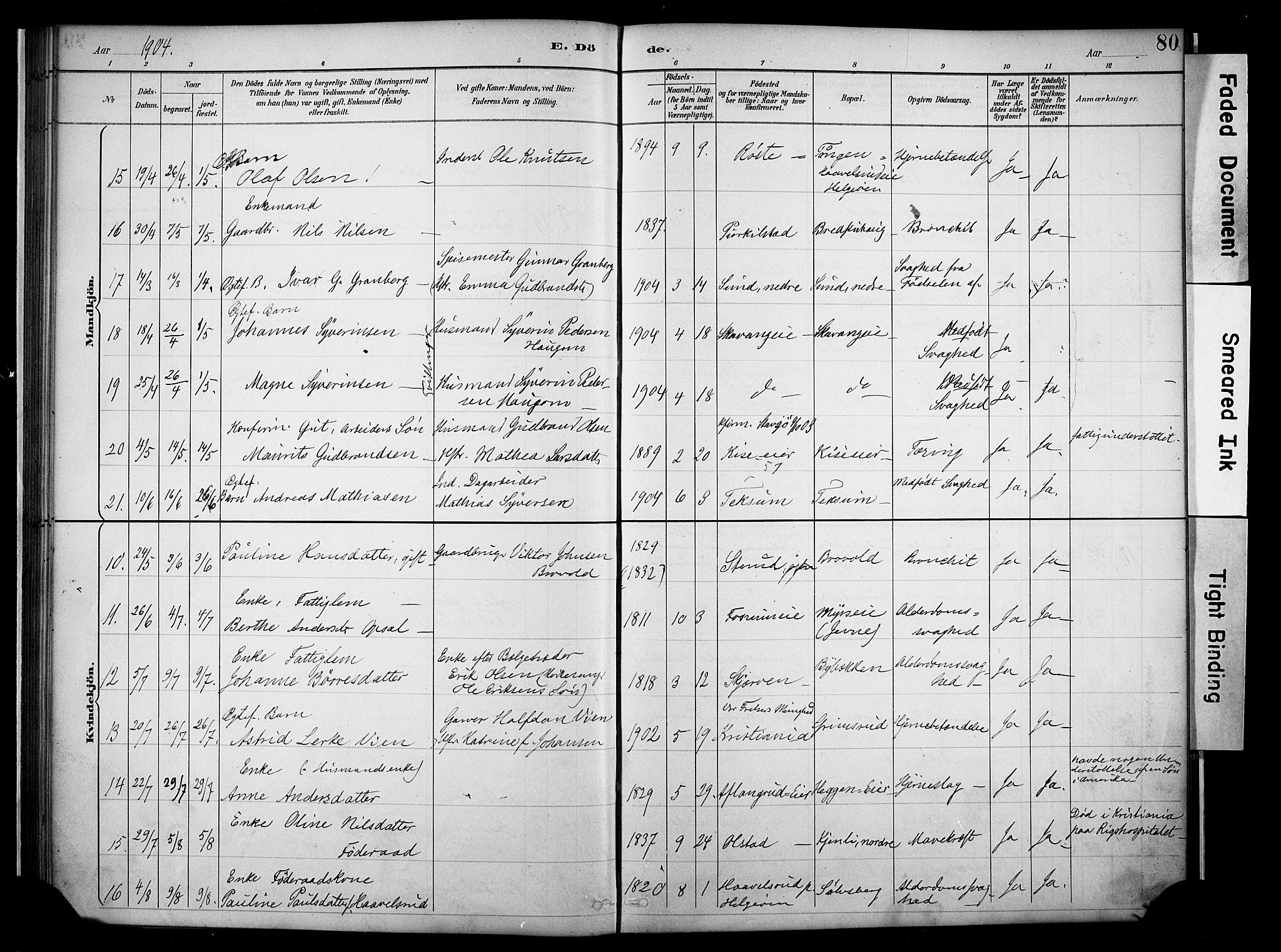 Nes prestekontor, Hedmark, AV/SAH-PREST-020/K/Ka/L0011: Parish register (official) no. 11, 1887-1905, p. 80