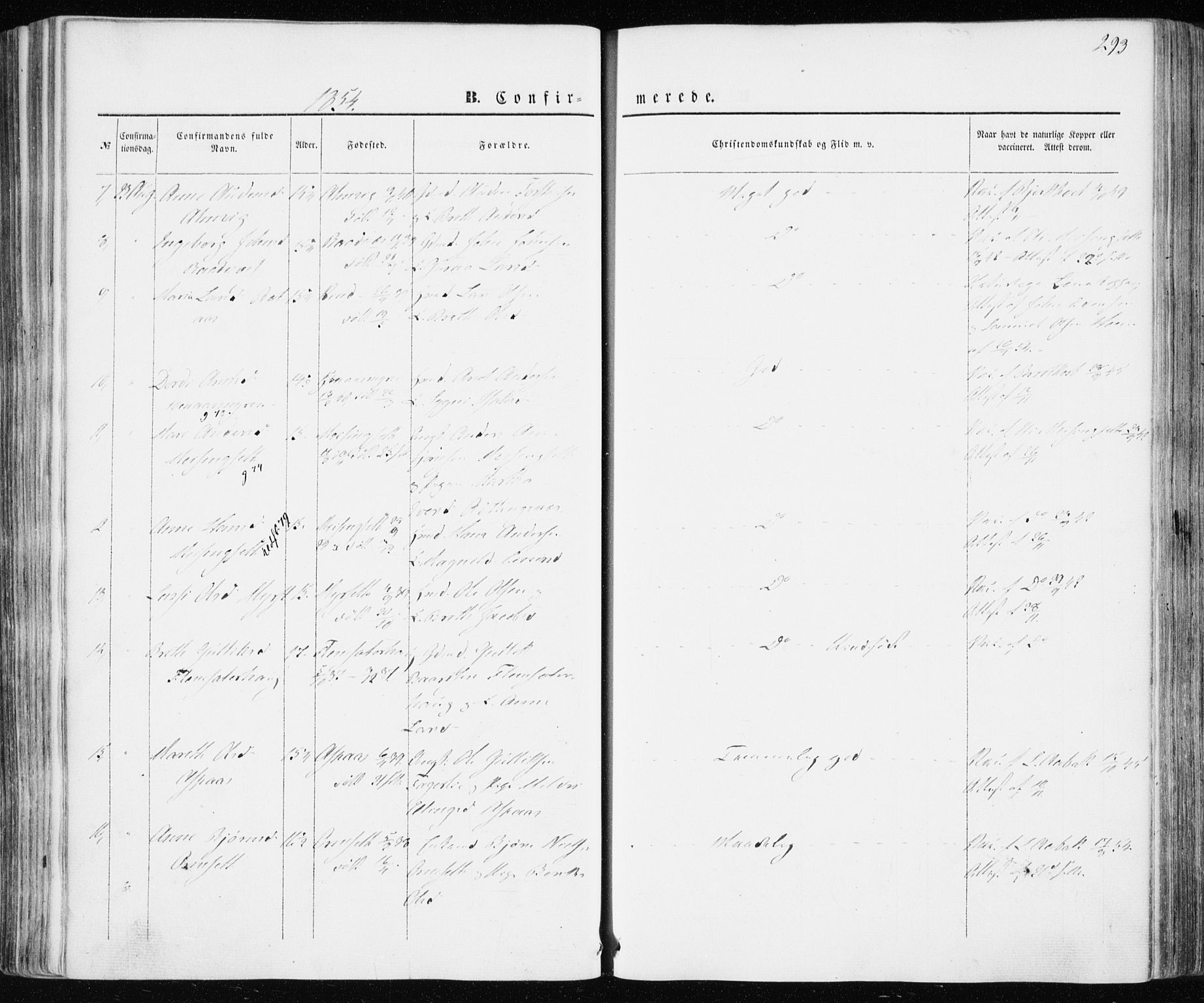 Ministerialprotokoller, klokkerbøker og fødselsregistre - Møre og Romsdal, AV/SAT-A-1454/586/L0984: Parish register (official) no. 586A10, 1844-1856, p. 293