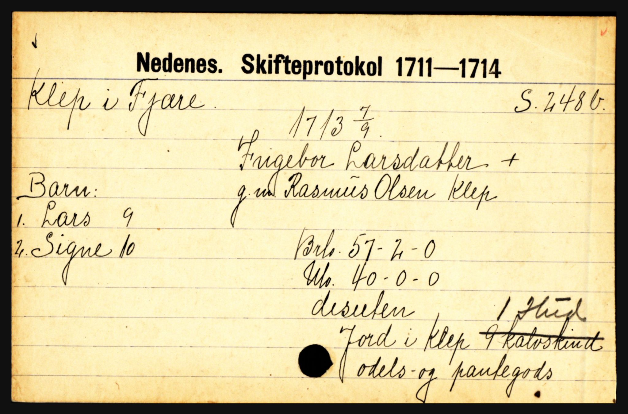 Nedenes sorenskriveri før 1824, AV/SAK-1221-0007/H, p. 14815