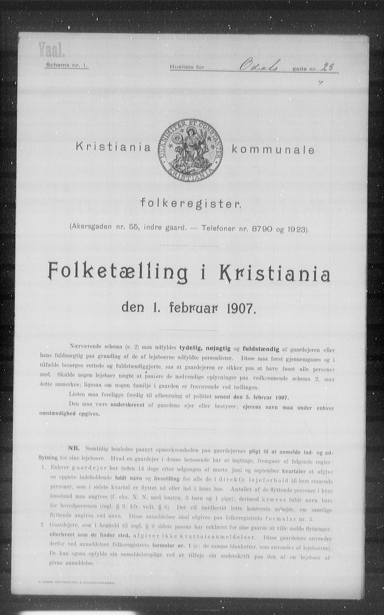 OBA, Municipal Census 1907 for Kristiania, 1907, p. 38183