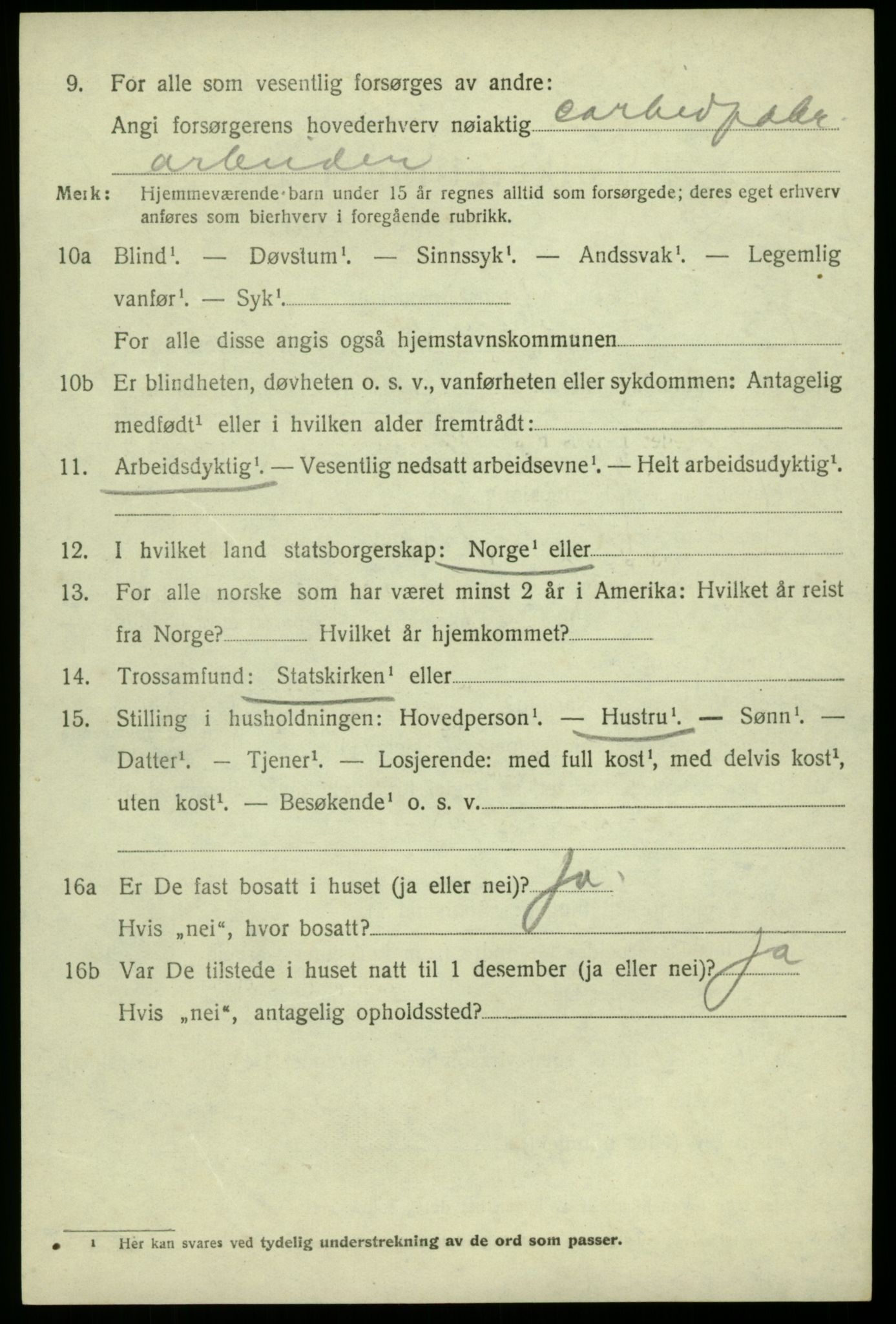 SAB, 1920 census for Odda, 1920, p. 9670