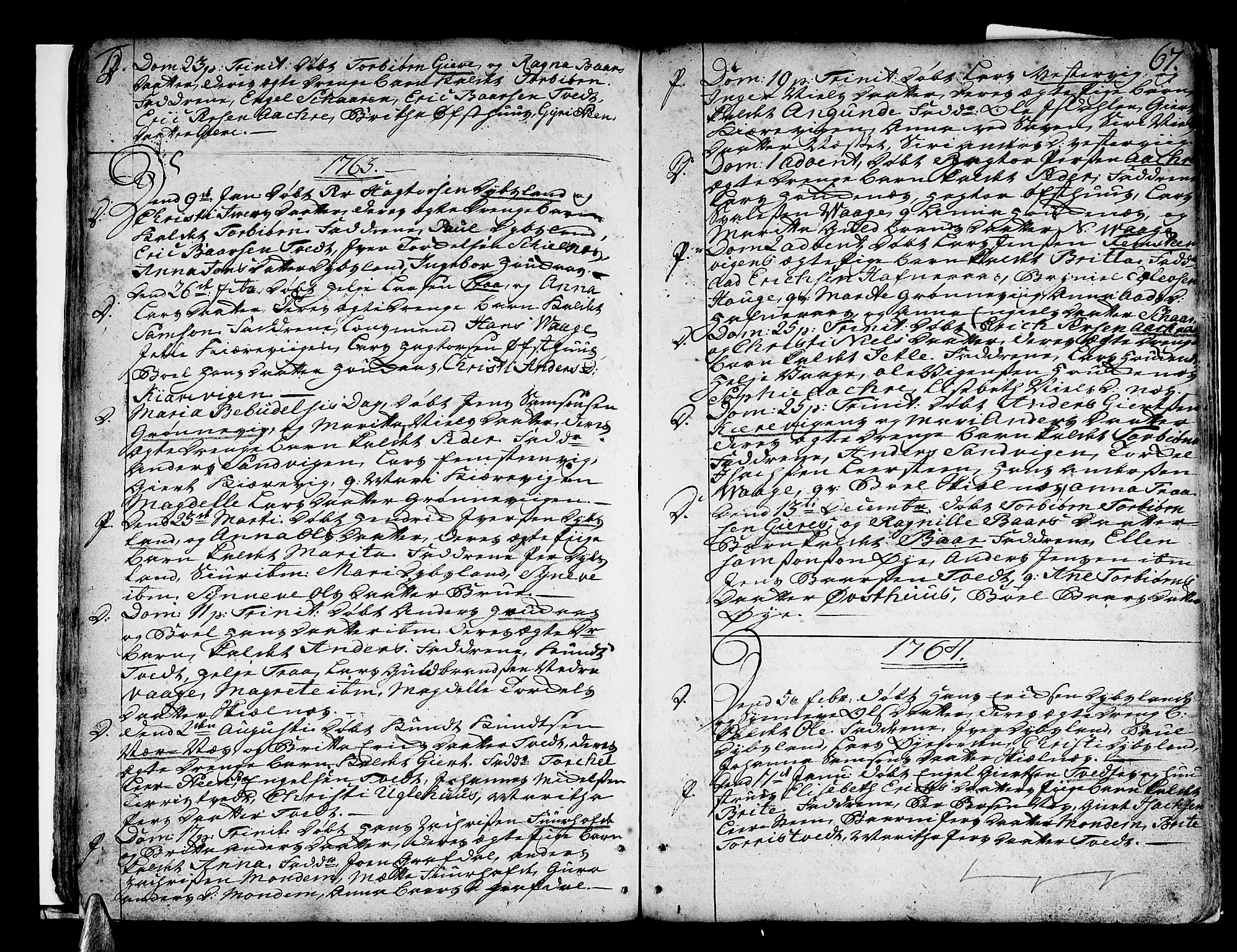 Strandebarm sokneprestembete, SAB/A-78401/H/Haa: Parish register (official) no. A 3 /3, 1751-1787, p. 67