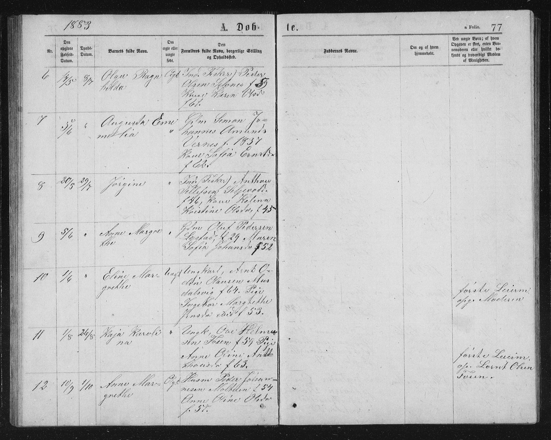 Ministerialprotokoller, klokkerbøker og fødselsregistre - Sør-Trøndelag, SAT/A-1456/662/L0756: Parish register (copy) no. 662C01, 1869-1891, p. 77