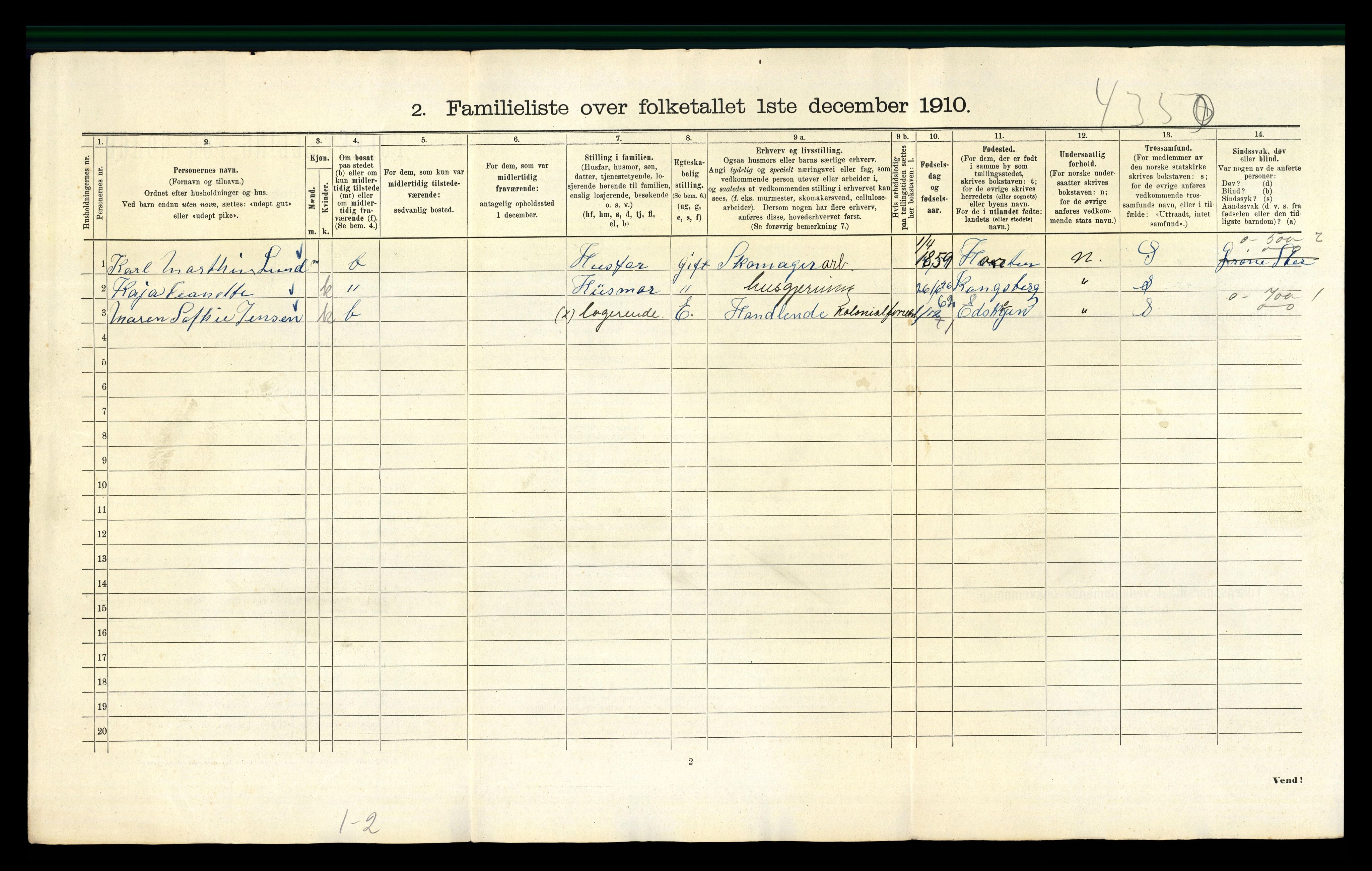 RA, 1910 census for Kristiania, 1910, p. 6046