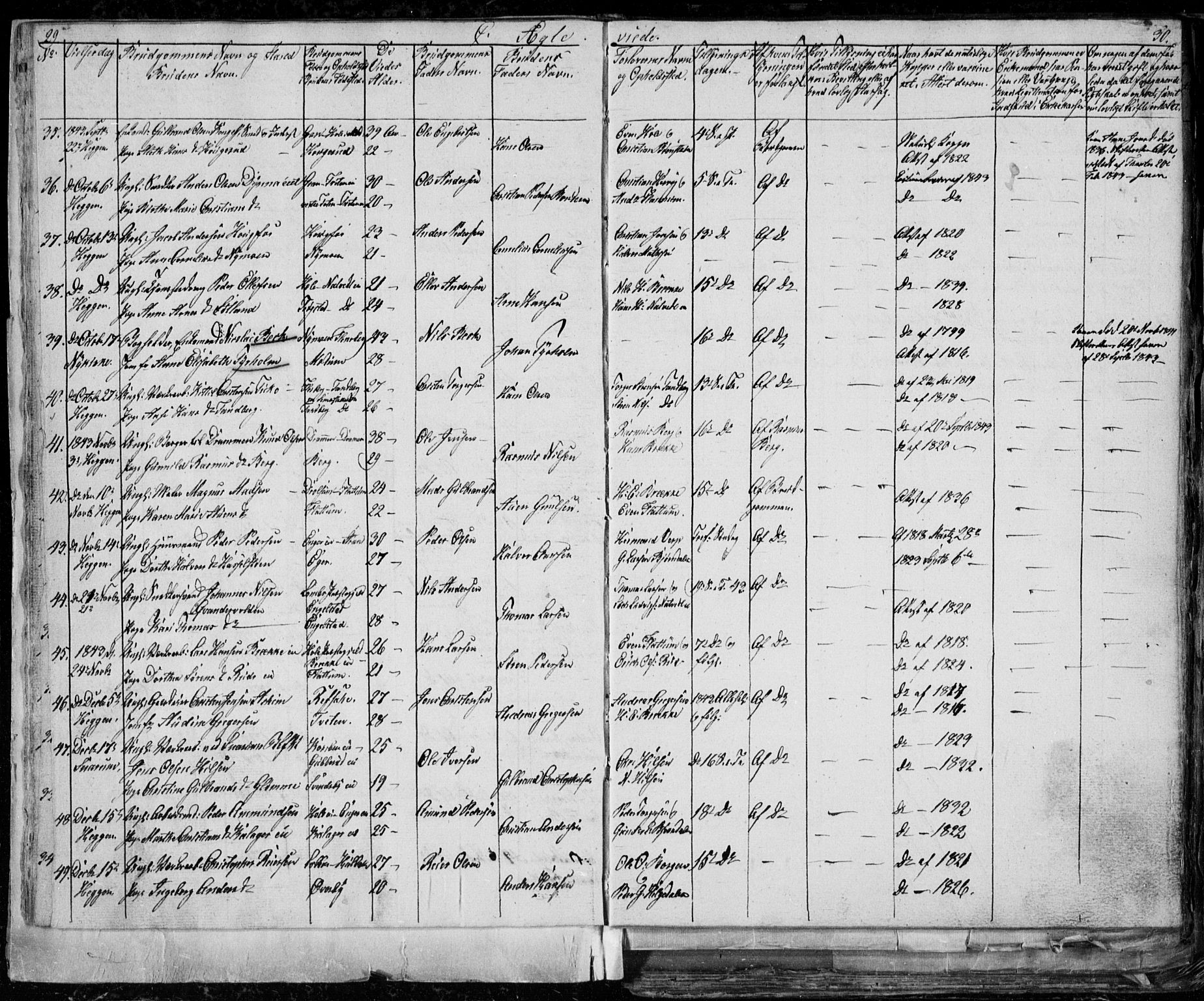 Modum kirkebøker, SAKO/A-234/G/Ga/L0004: Parish register (copy) no. I 4, 1843-1846, p. 29-30